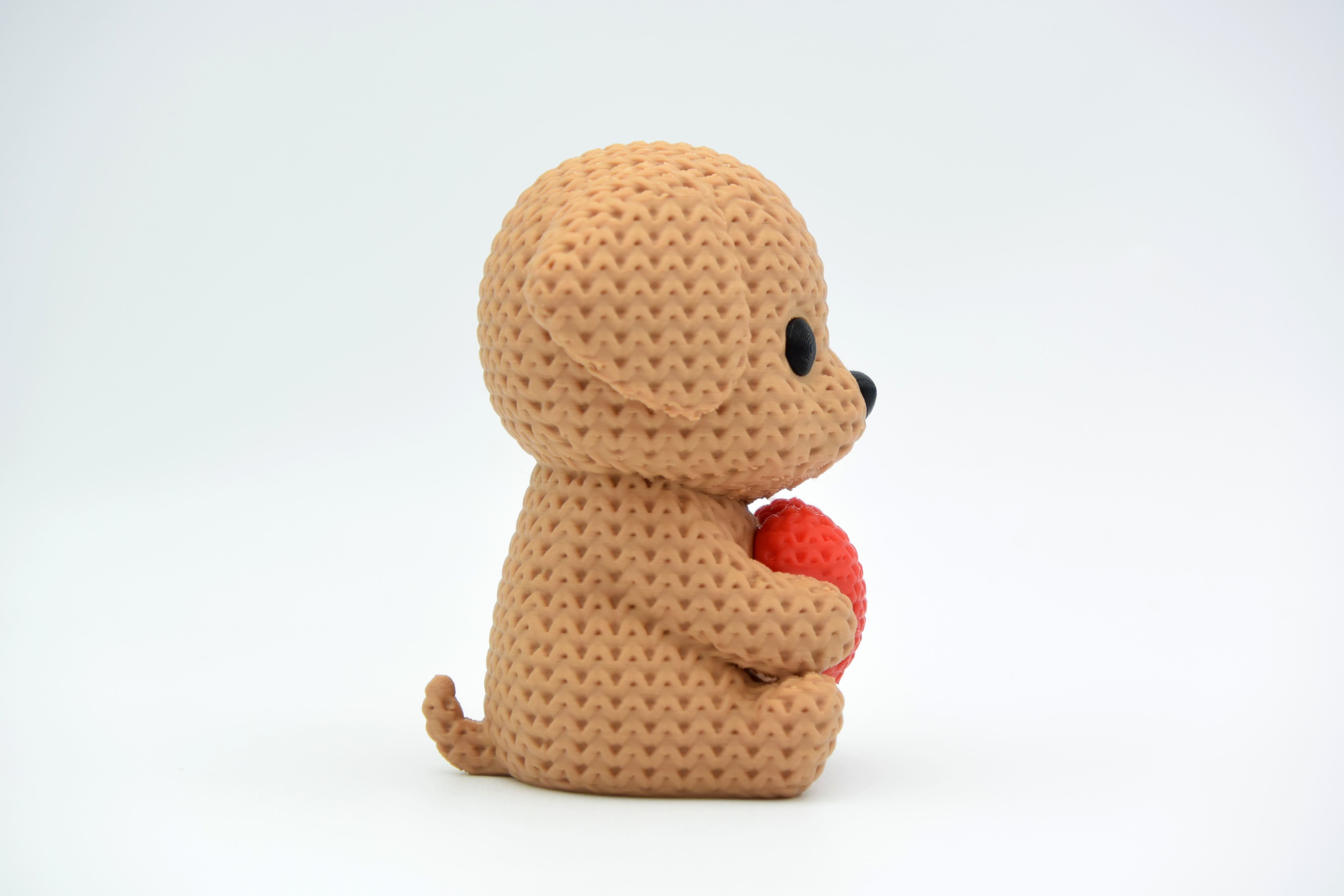 Perro con corazon Tipo Crochet