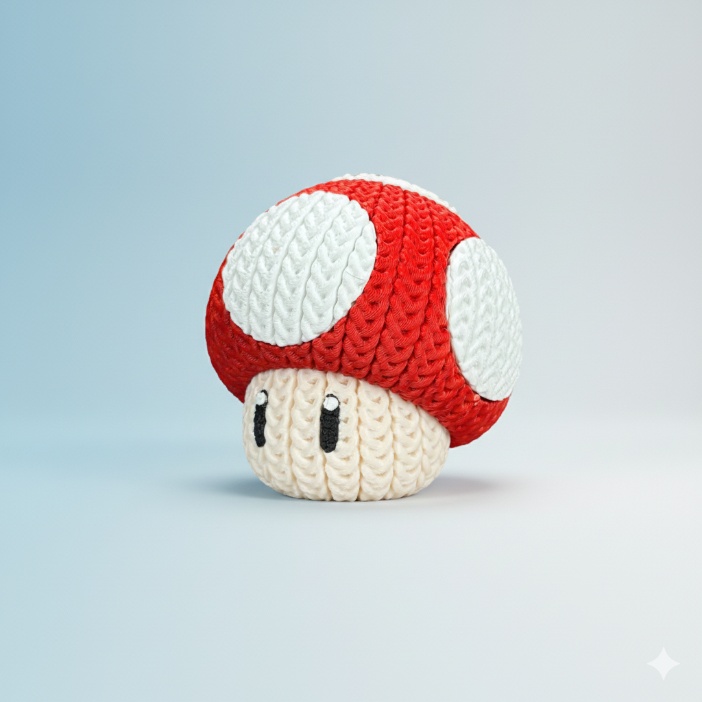 Mario Mushroom Tipo Crochet
