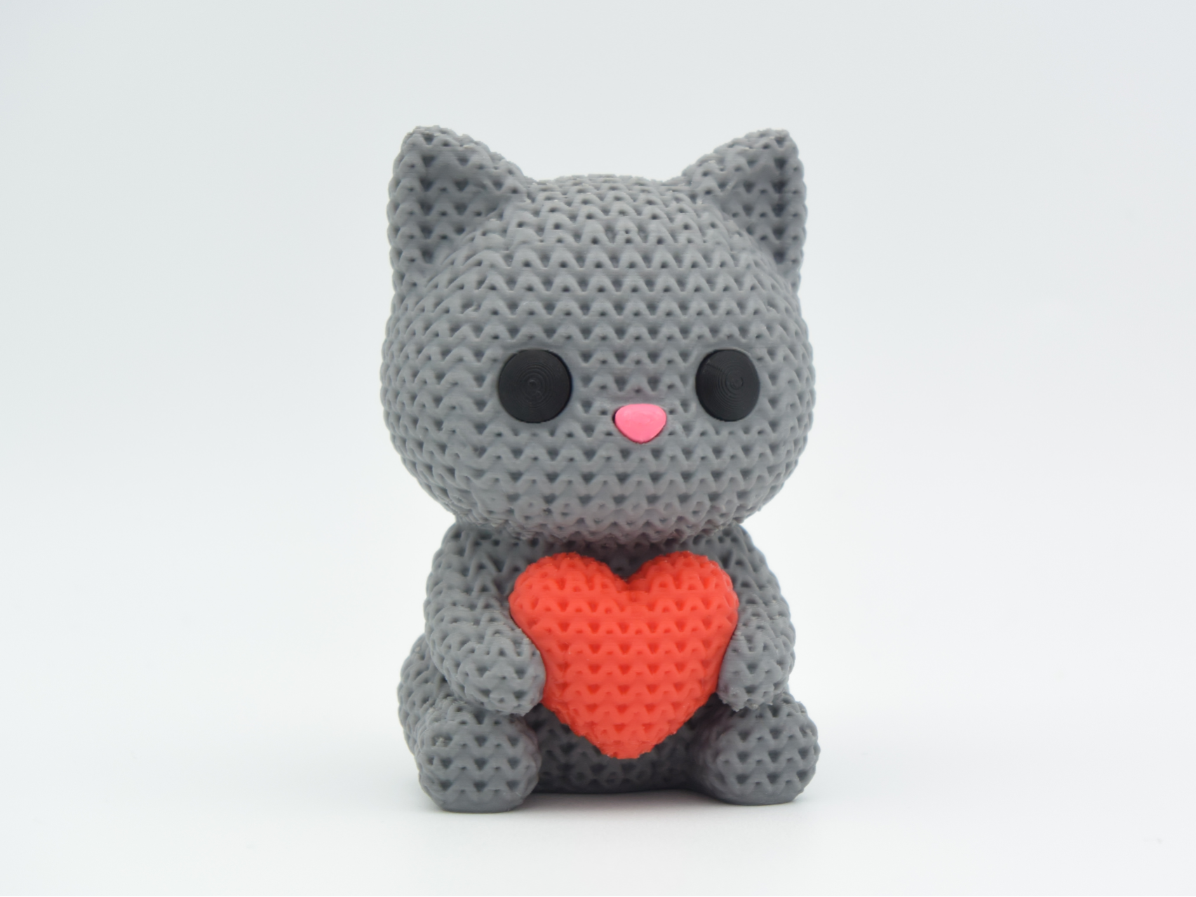 Gato con corazon Tipo Crochet