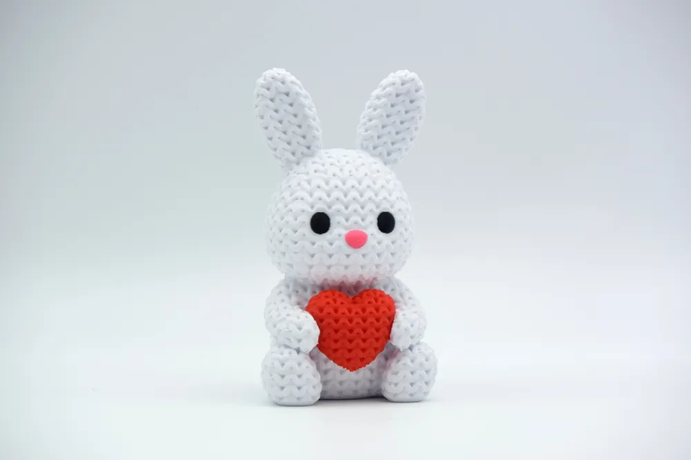 Conejo con corazón Tipo Crochet
