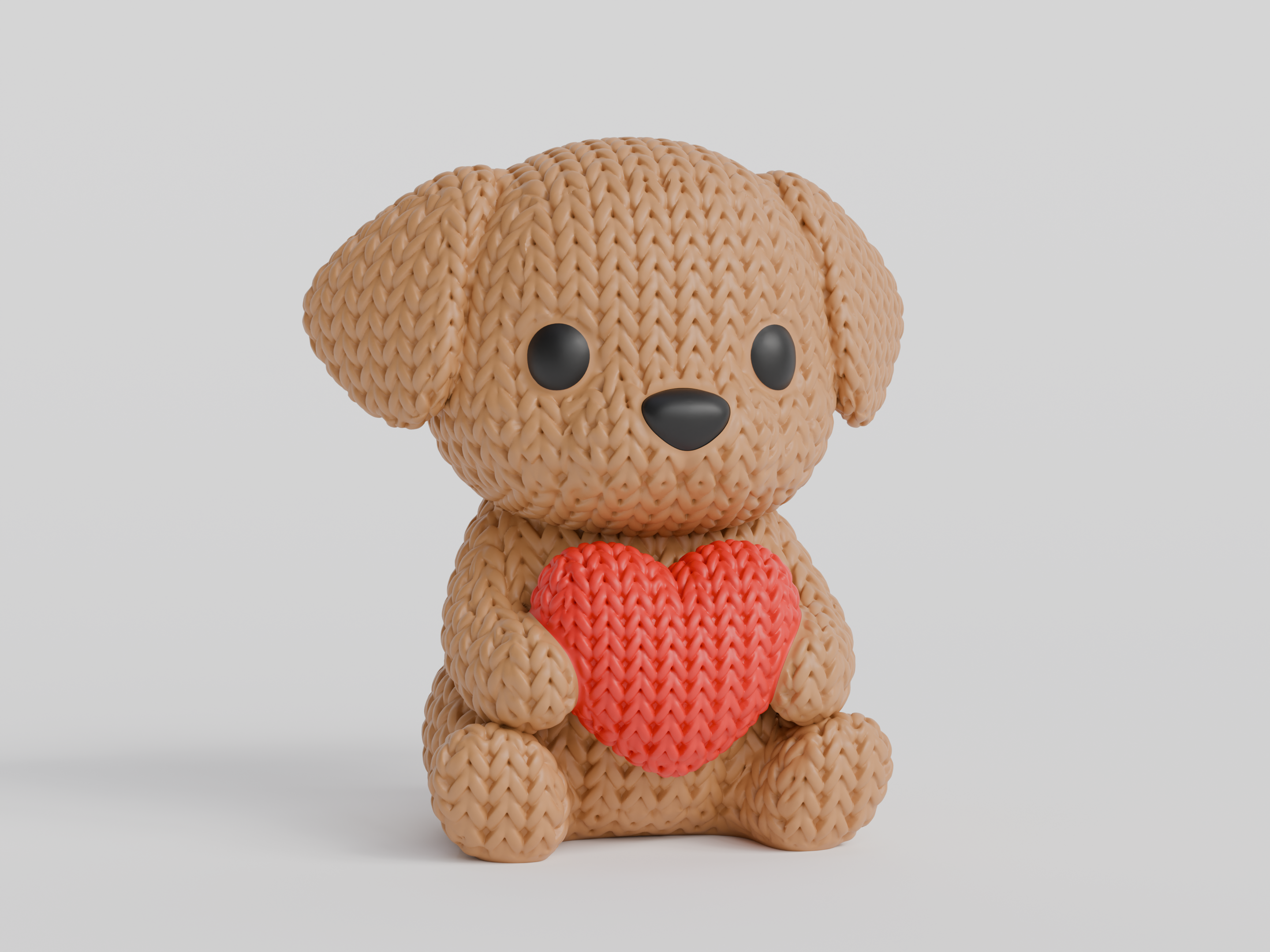 Perro con corazon Tipo Crochet