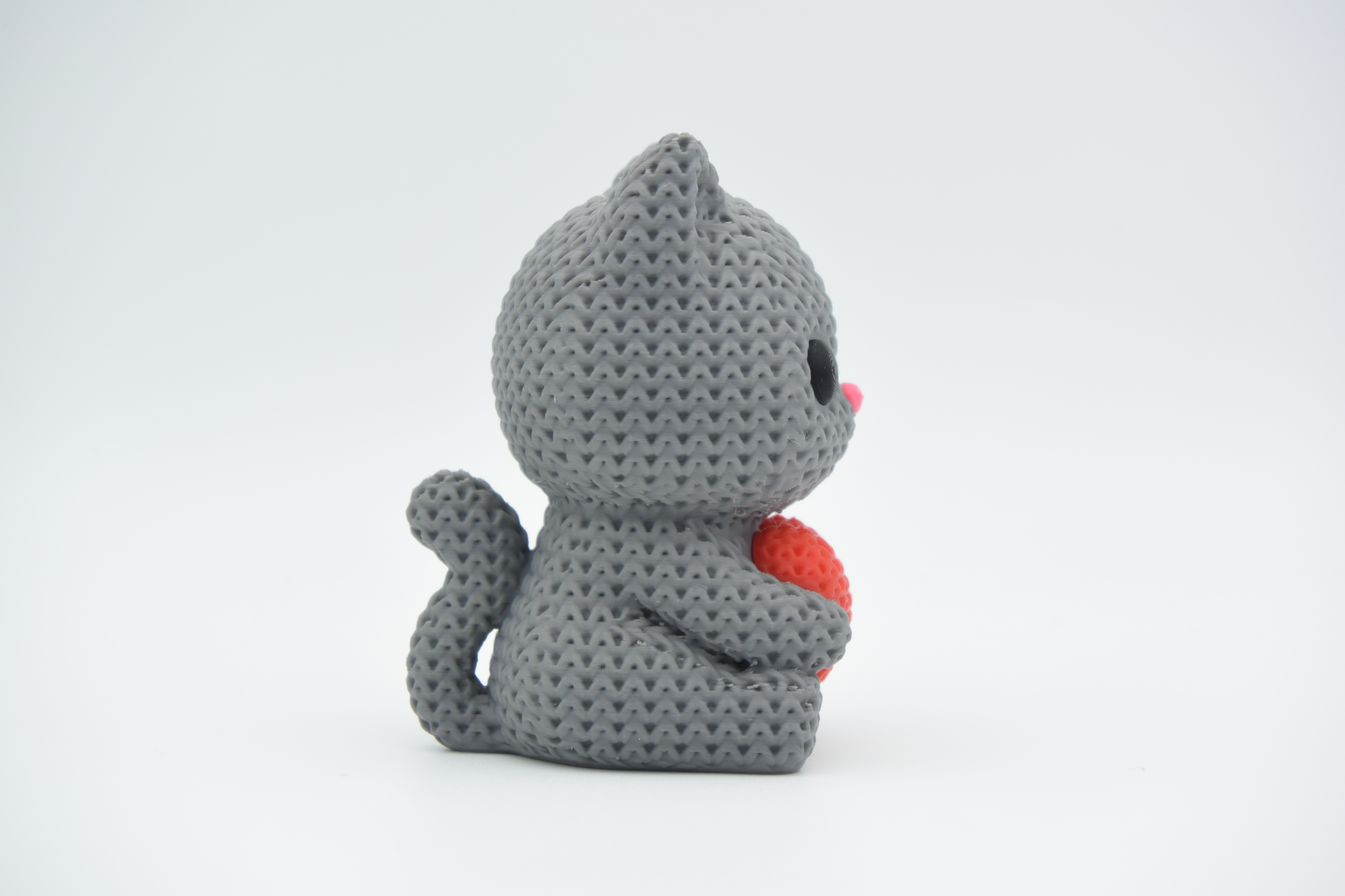 Gato con corazon Tipo Crochet