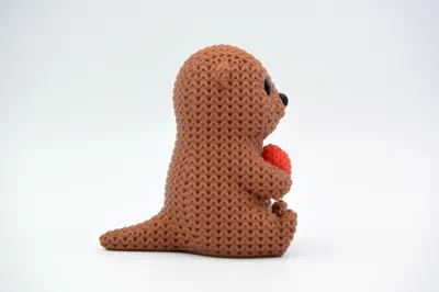 Nutria con corazon Tipo Crochet