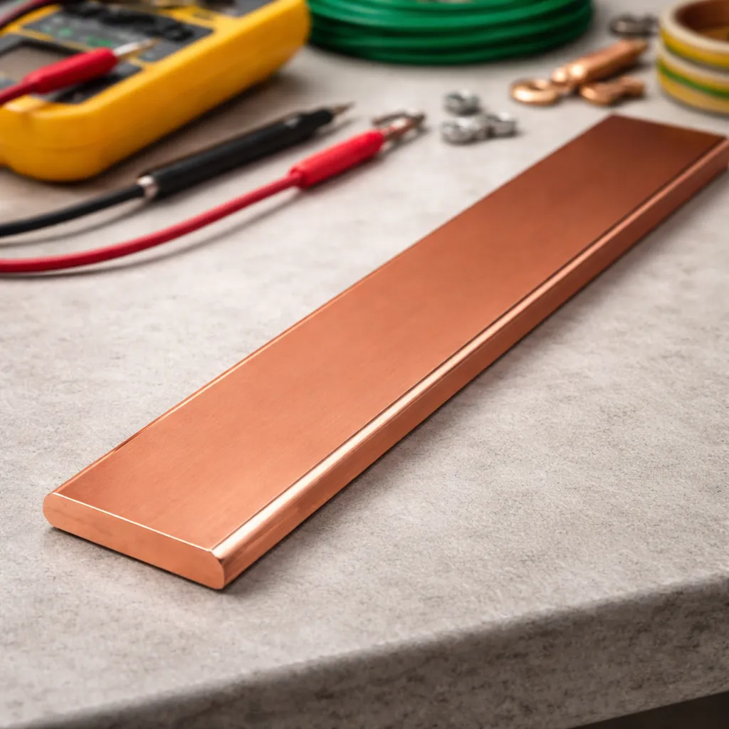 Barra de Cobre Tierras Físicas 1/4" X 1" 