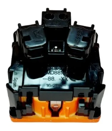 Contacto Europeo Schuko Pared 2 Polos + T Naranja Con Placa 