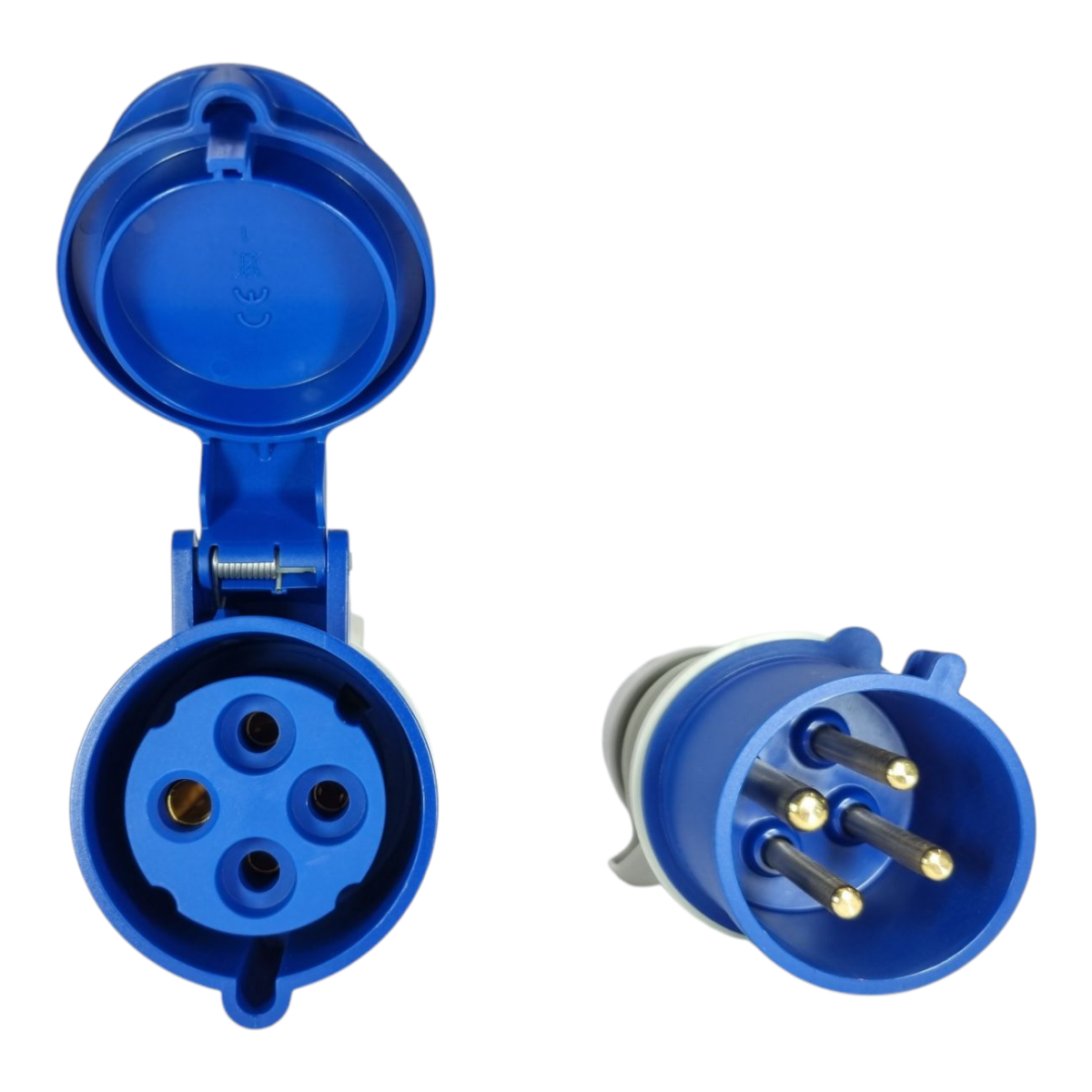 Clavija Aérea Y Clavija Aérea 3 Polos + T 32A 250V 9H Azul IP44 (kit)