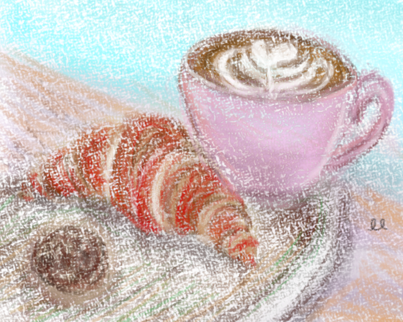 Cinnamon Latté & Croissant 