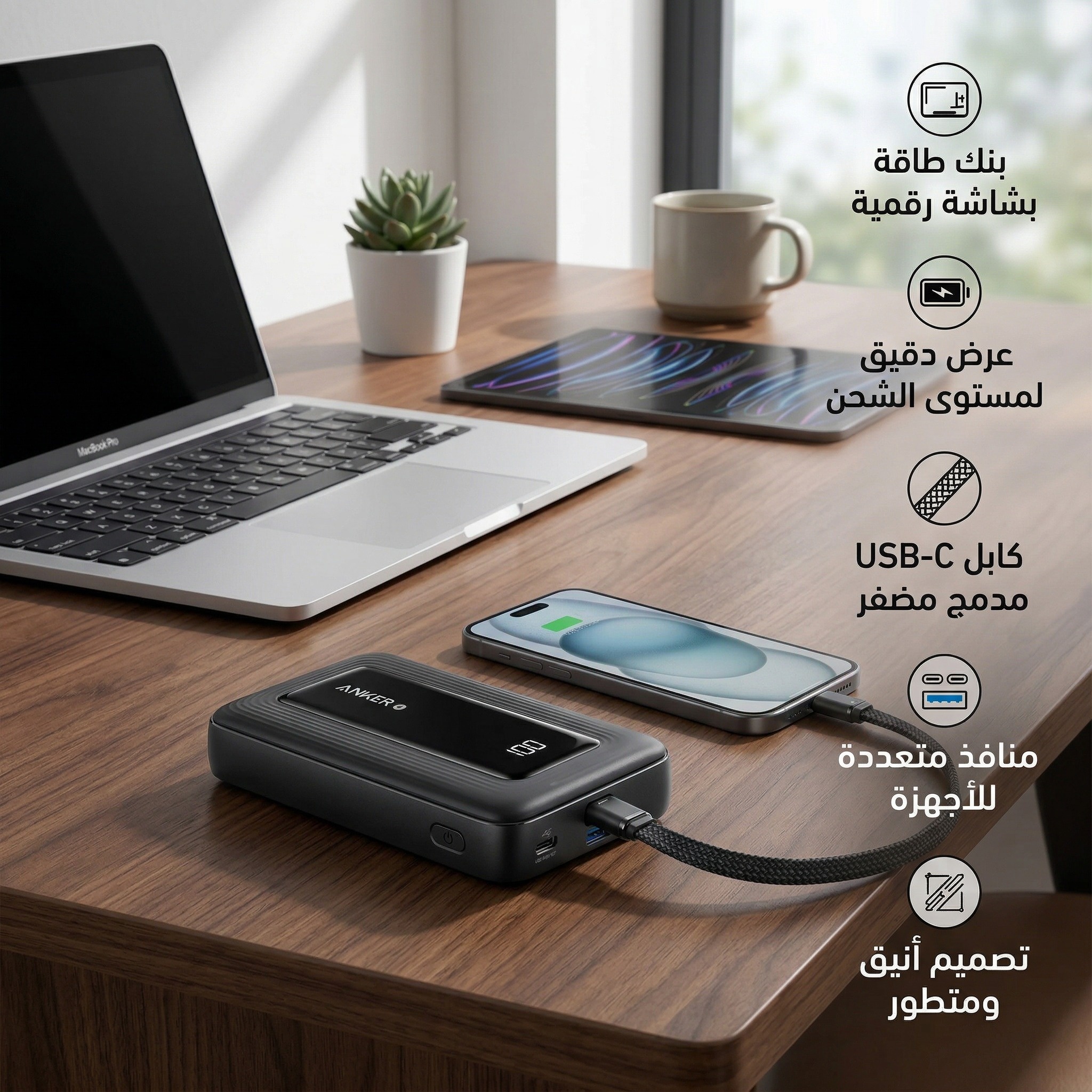 Anker A1688H11 Power Bank (10K, 30W, Built-In USB-C Cable)