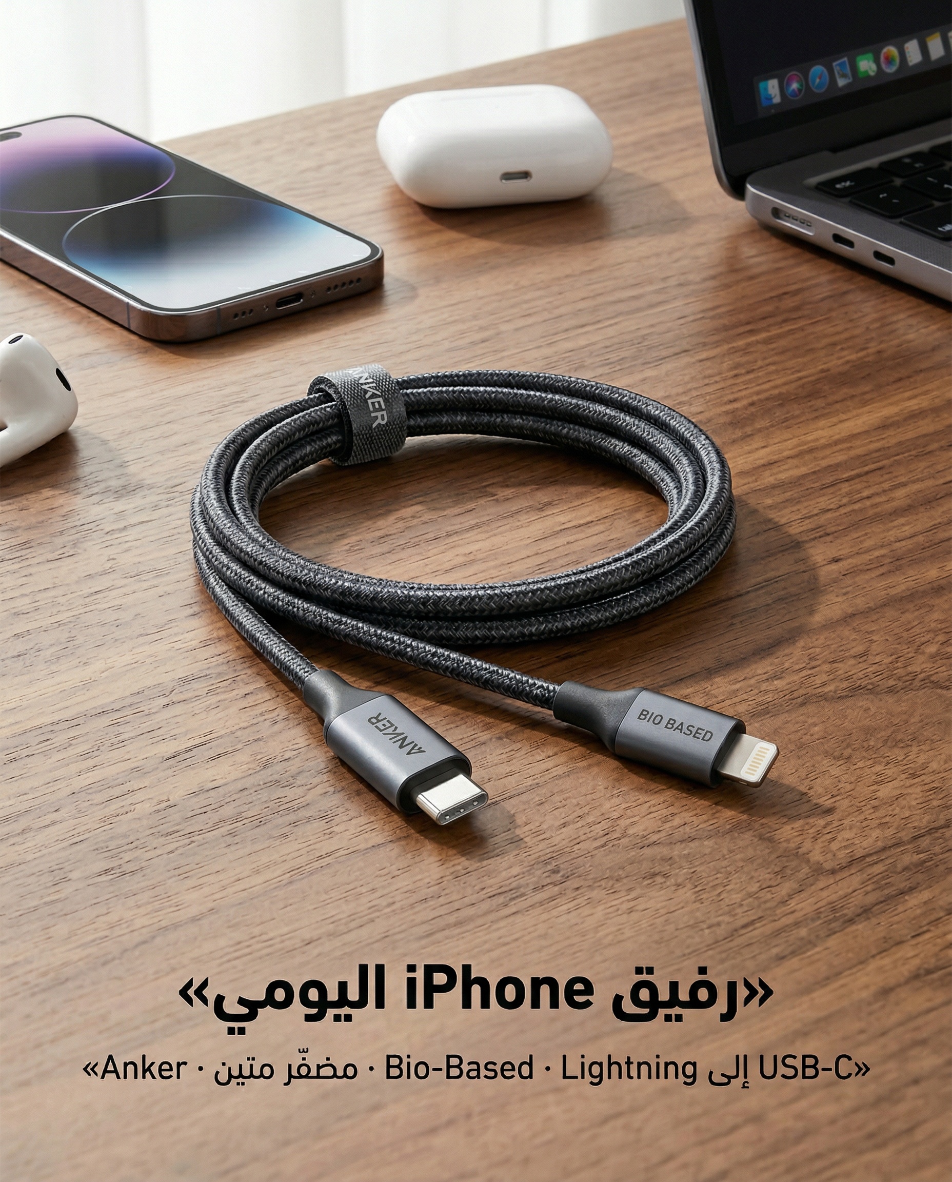 542 BLACK USB C LIGHTNING 6FT