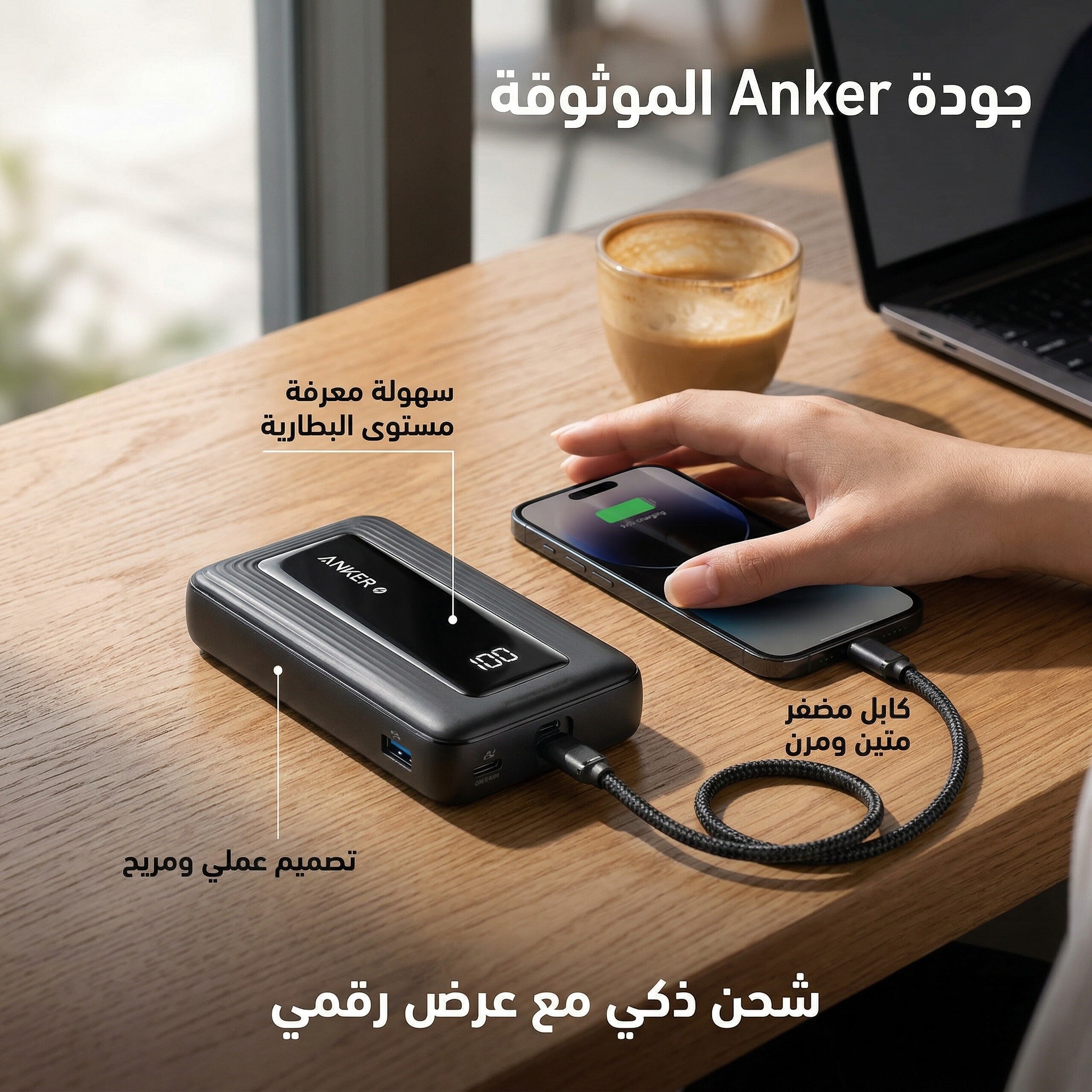 Anker A1688H11 Power Bank (10K, 30W, Built-In USB-C Cable)