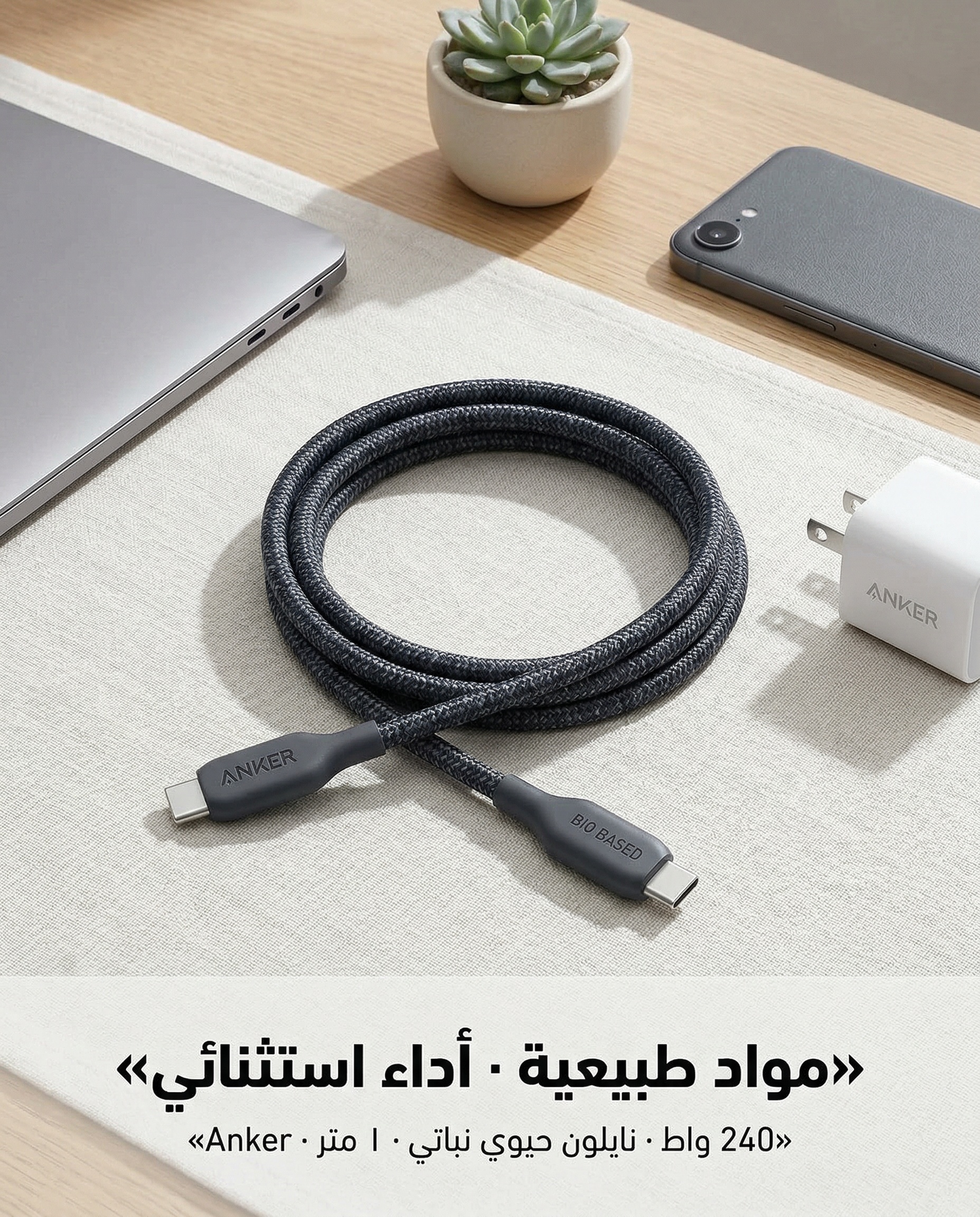 ANKER USB C TO USB C CABLE 240W 1M