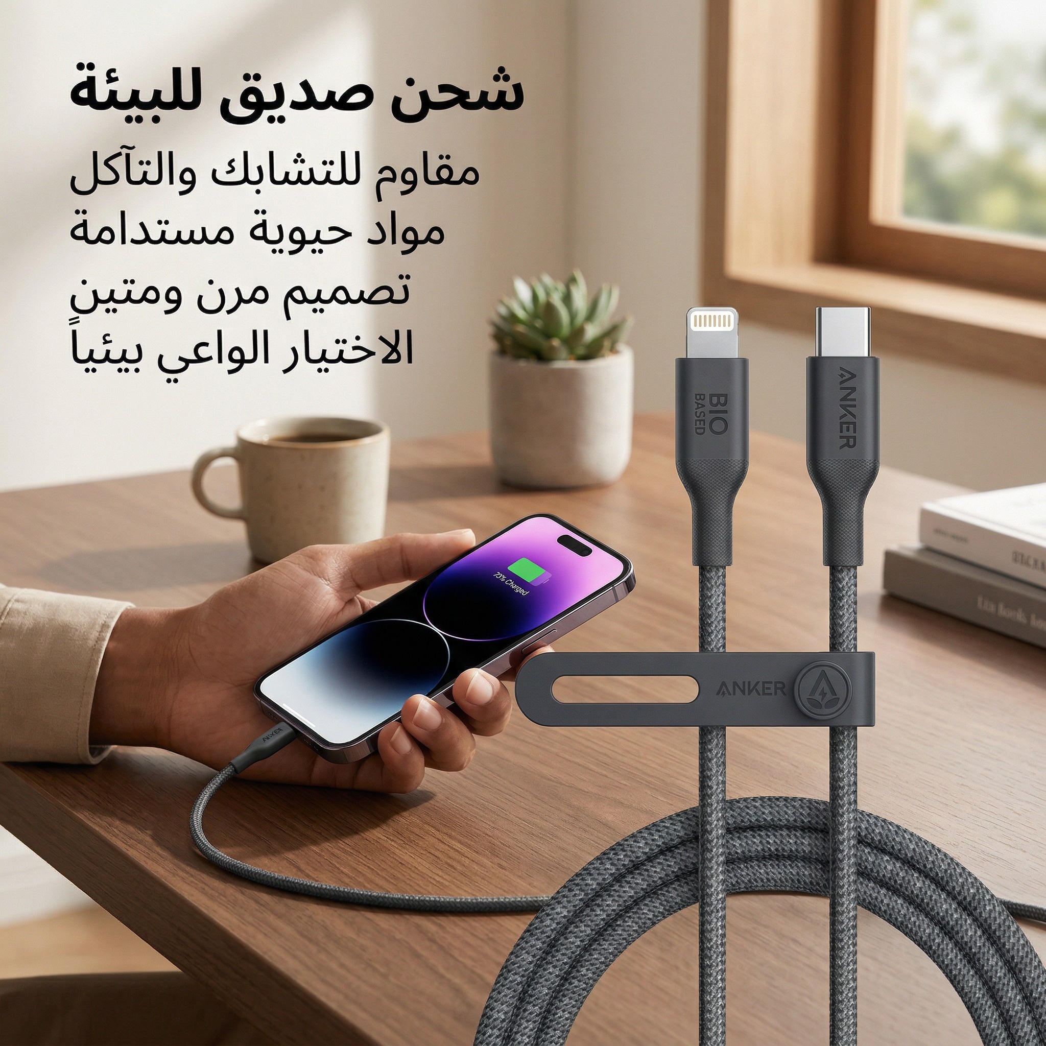 542 BLACK USB C LIGHTNING 6FT