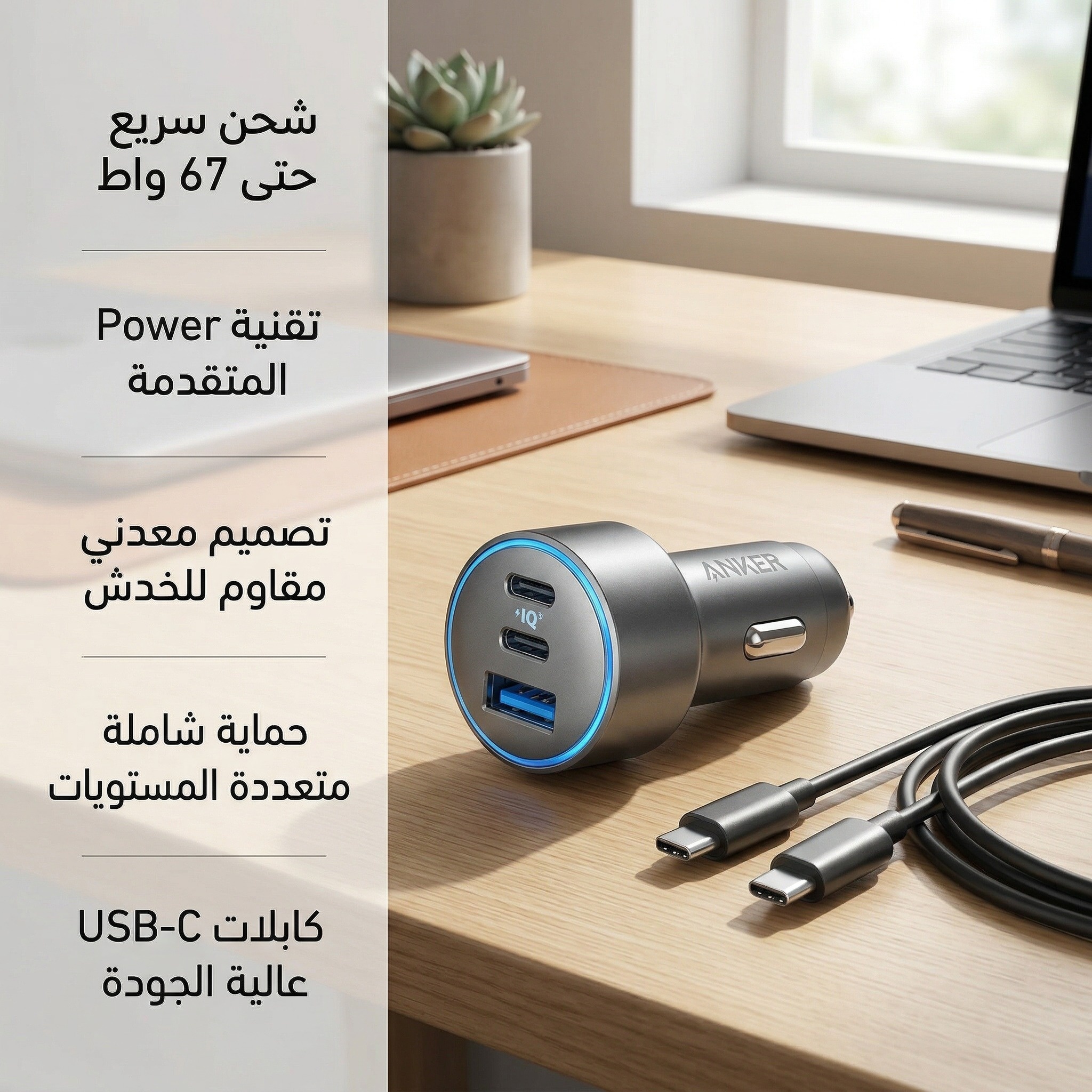 BLACK ITERATION CAR CHARGER 67W