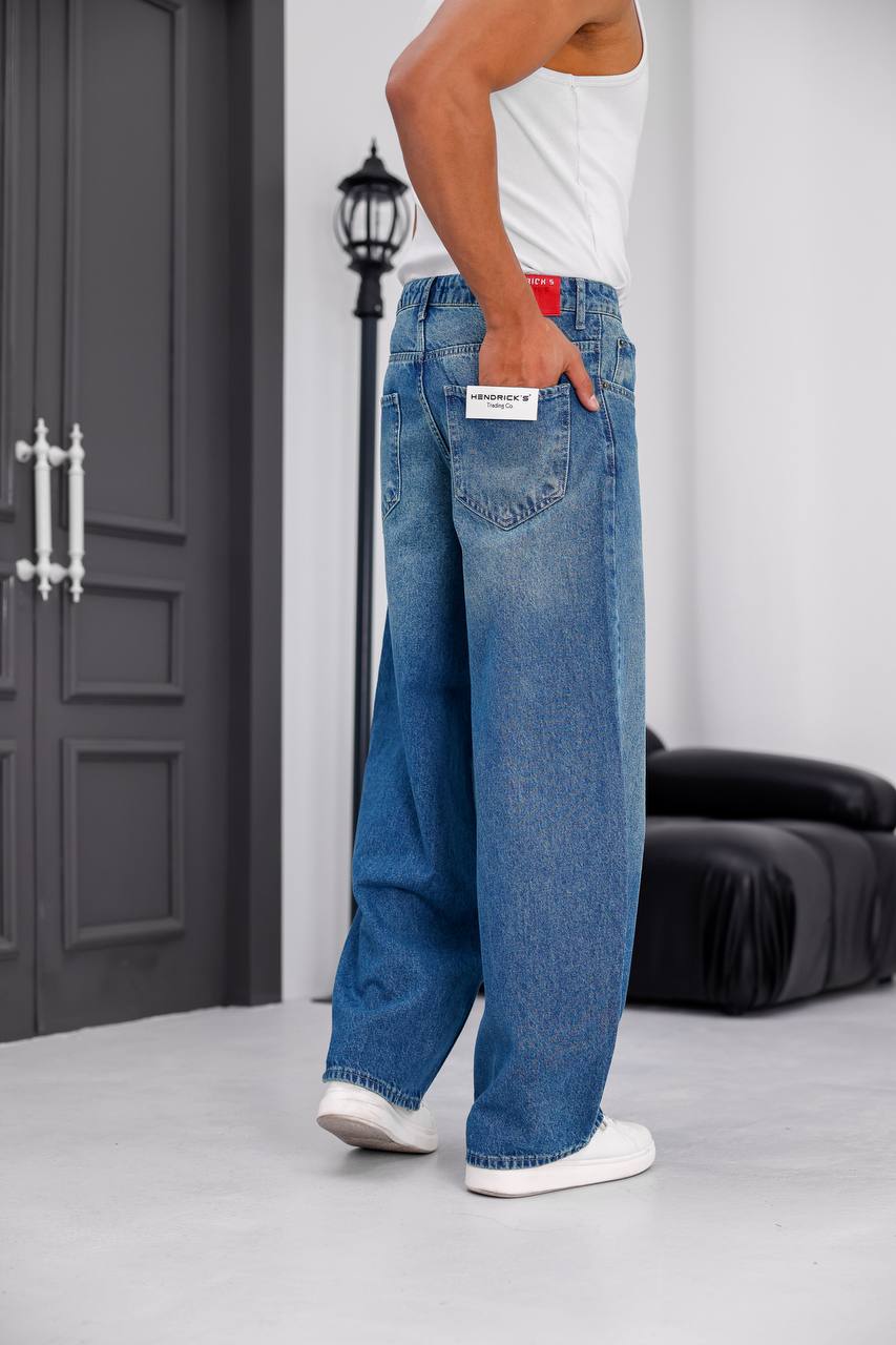 Baggy high quality mavi kot pantolon