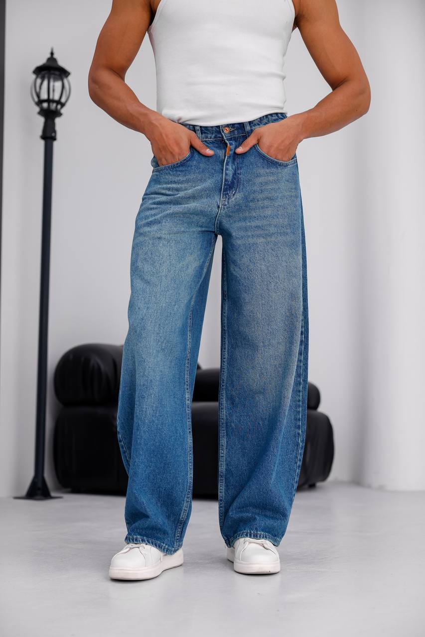 Baggy high quality mavi kot pantolon