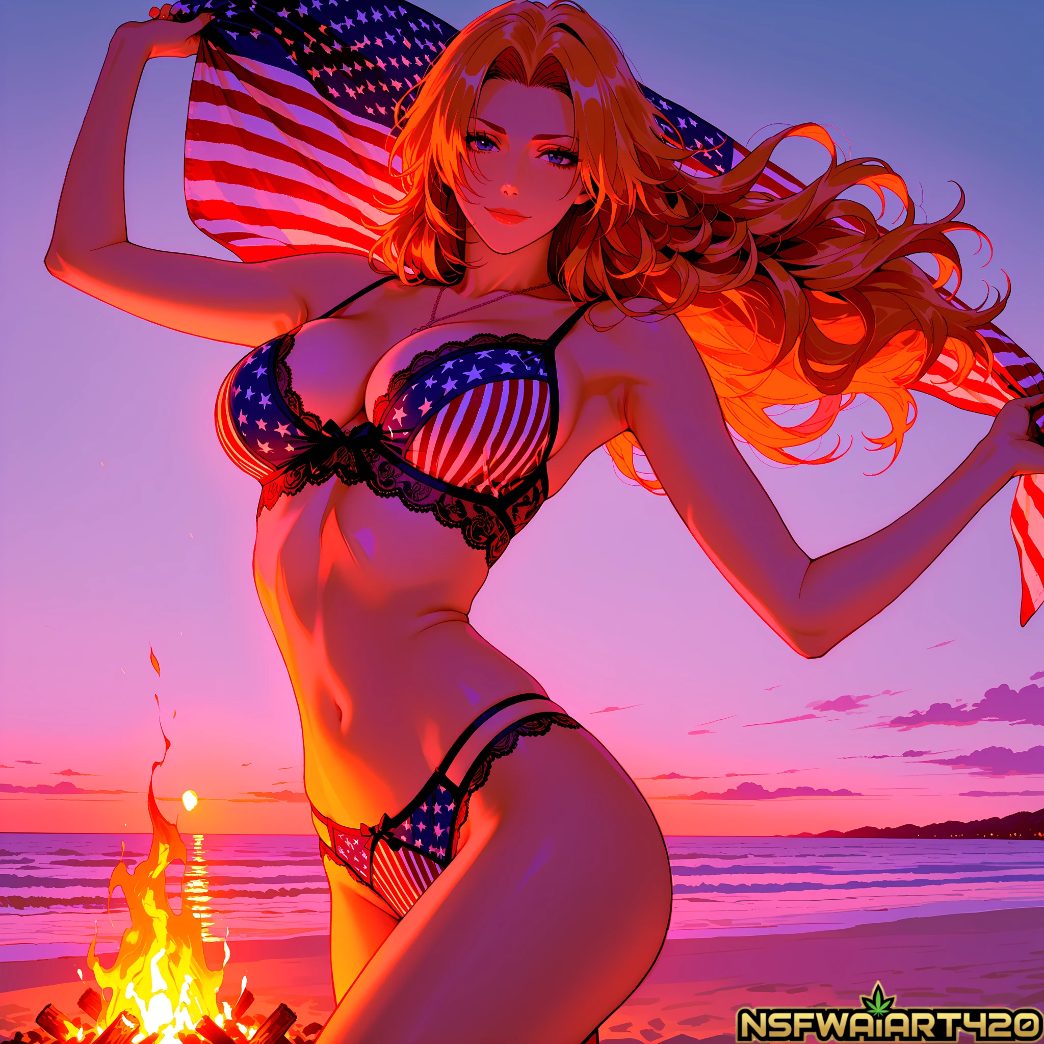 Patriotic Summer Nights Artwork-Matsumoto Rangiku