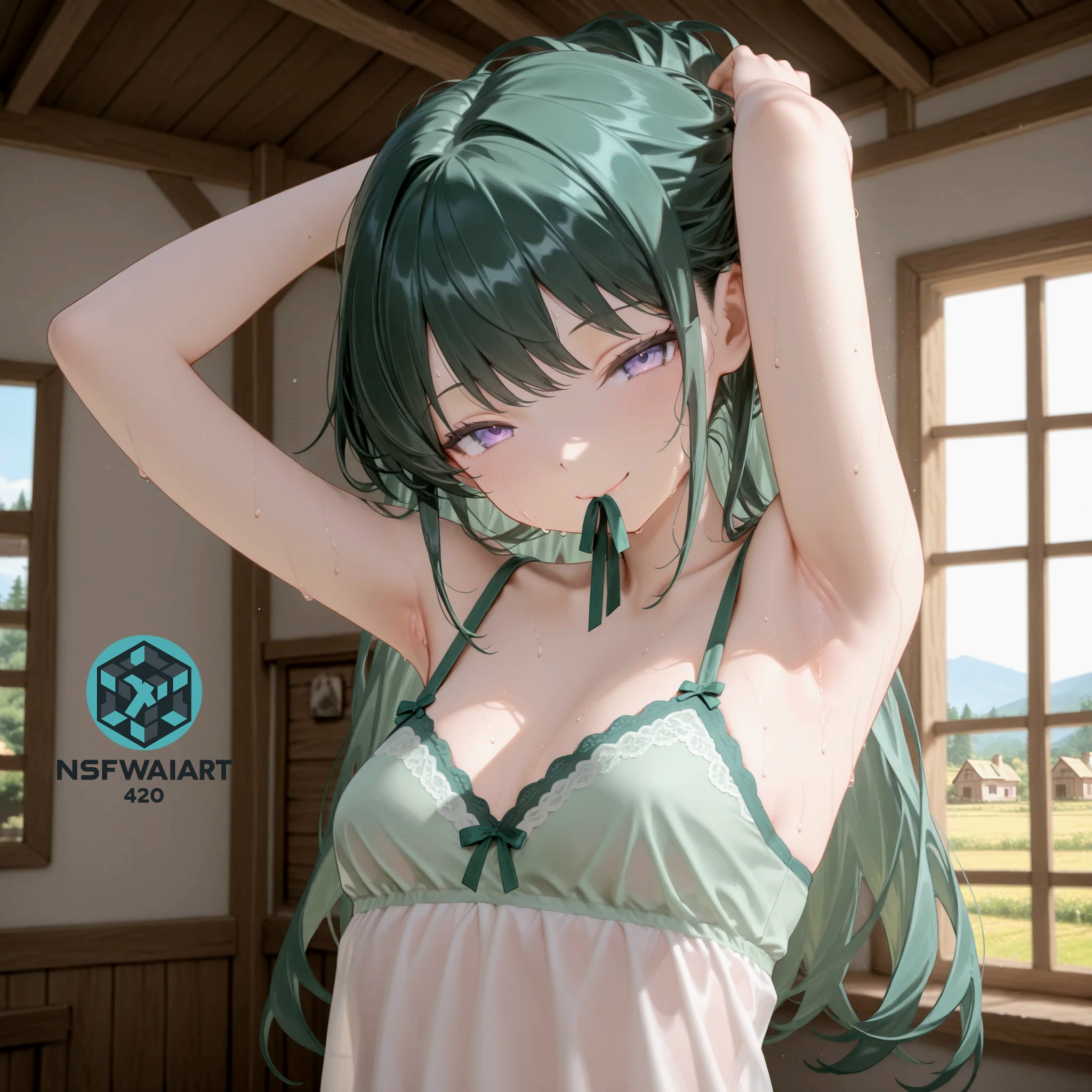 Anime Rope Art Digital Illustration-Karen Onodera Bed room (Please twins!)