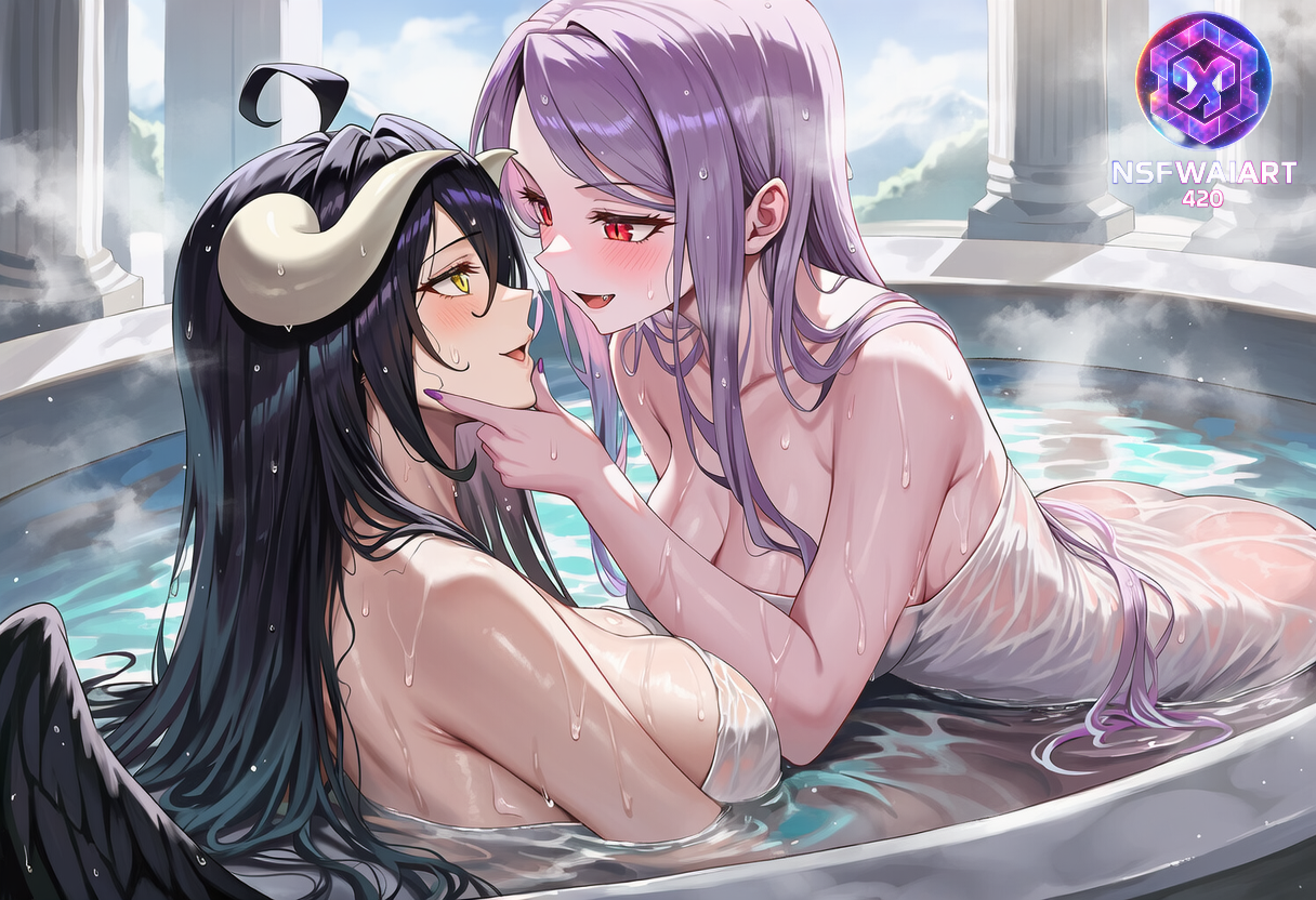 Gothic Fantasy Duo Digital Art- Albedo & Shalltear  set 2 