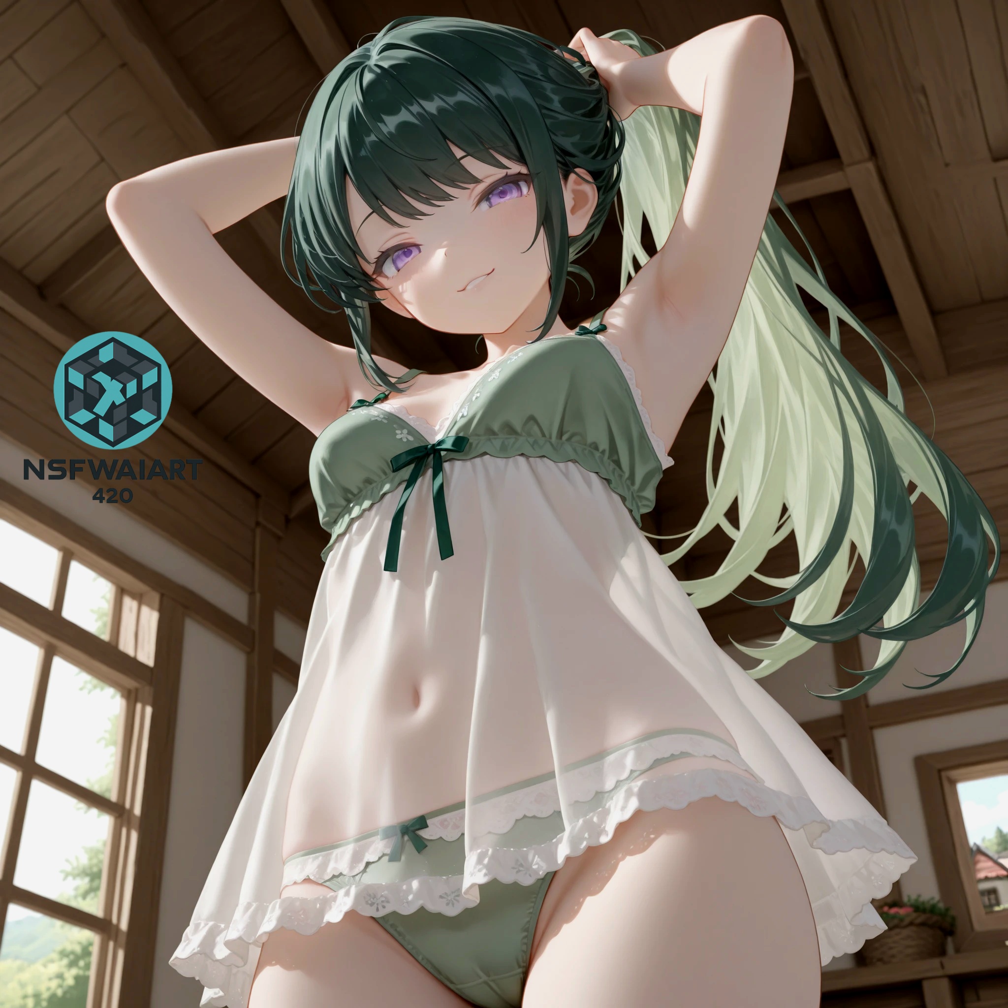 Anime Rope Art Digital Illustration-Karen Onodera Bed room (Please twins!)