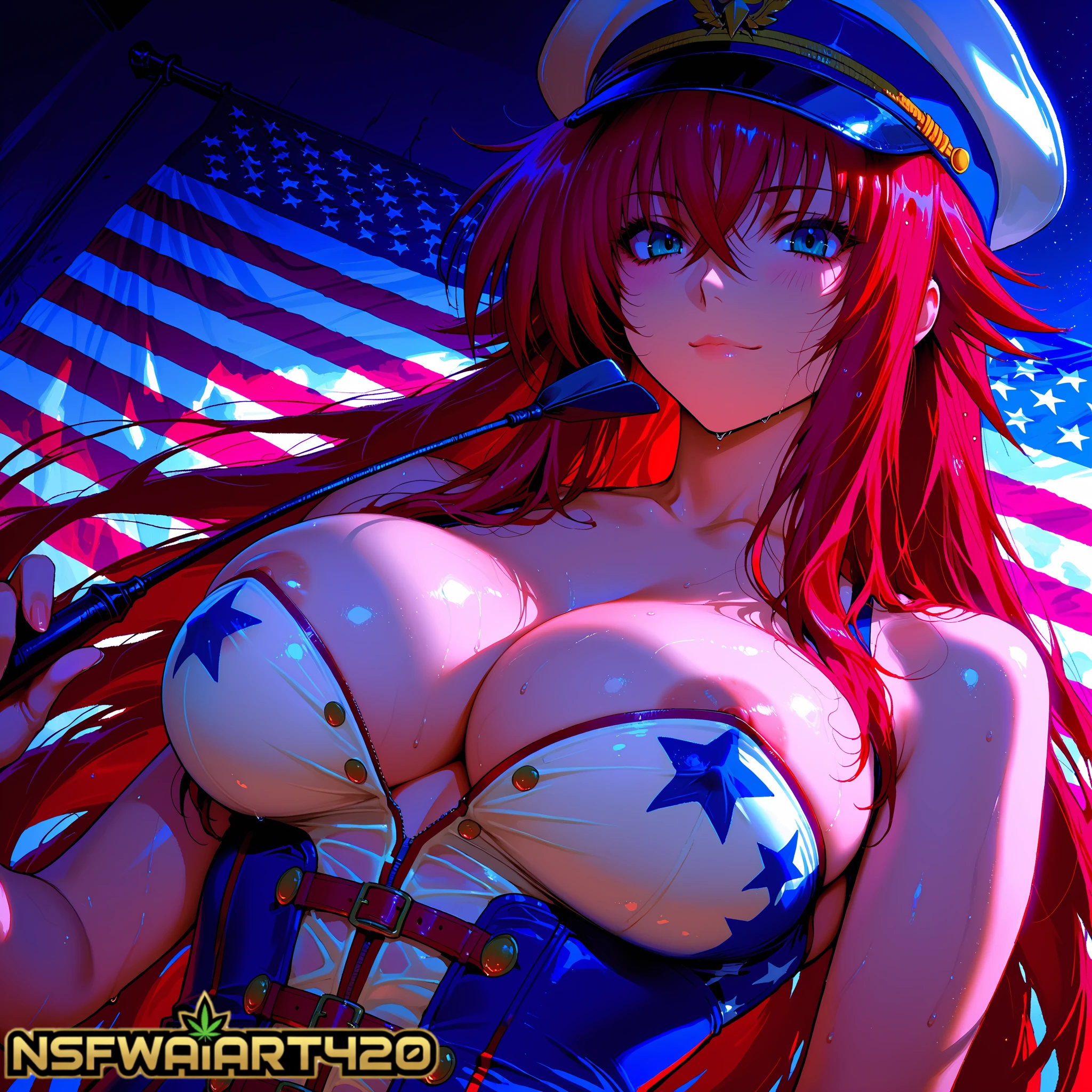 Patriotic Fireworks Anime Art-Rias Gremory