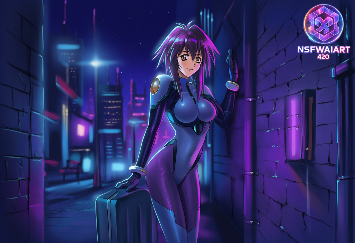 Cyberpunk Neon Night | Digital Art- Malfina (outlaw star)