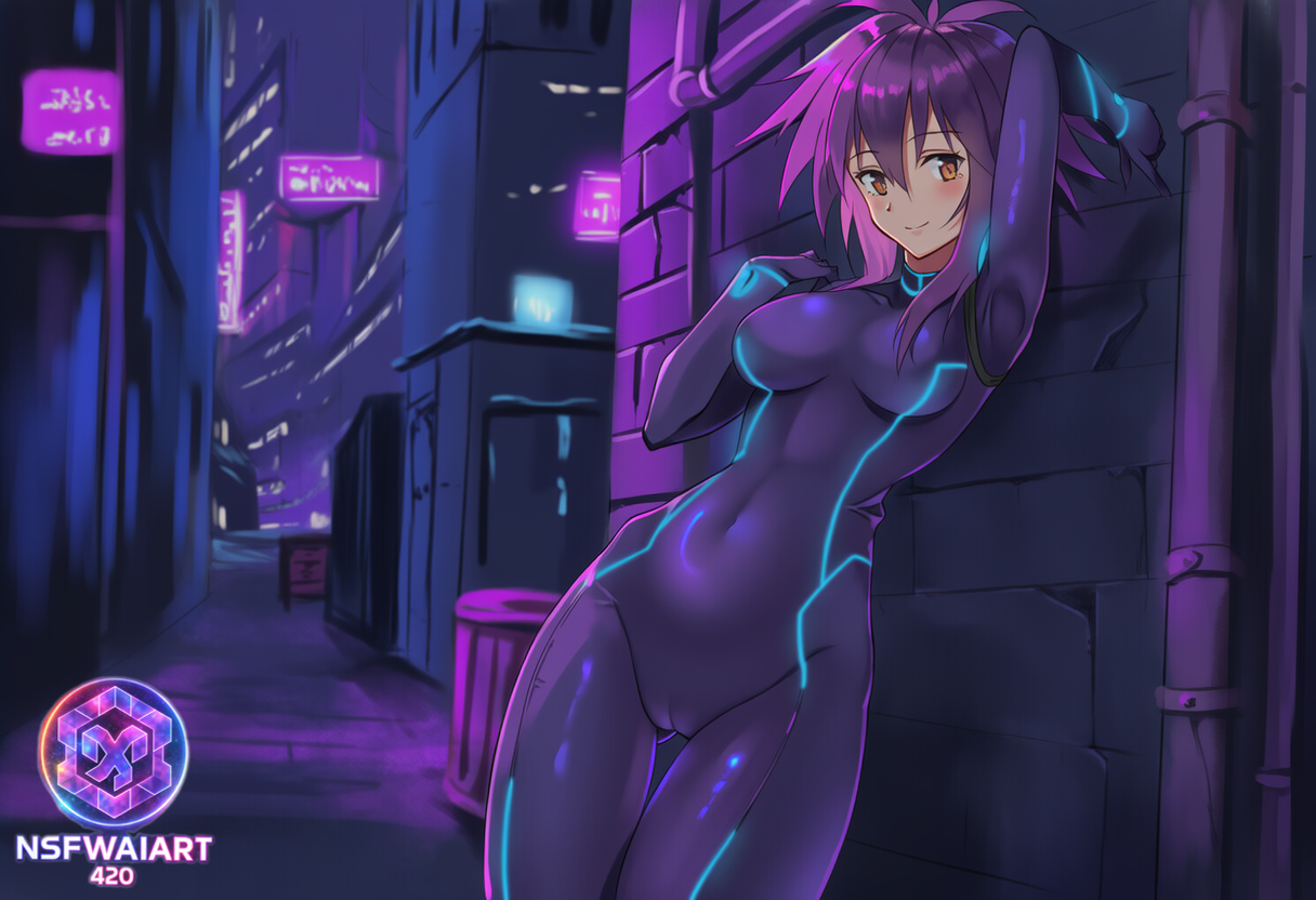Cyberpunk Neon Night | Digital Art- Malfina (outlaw star)