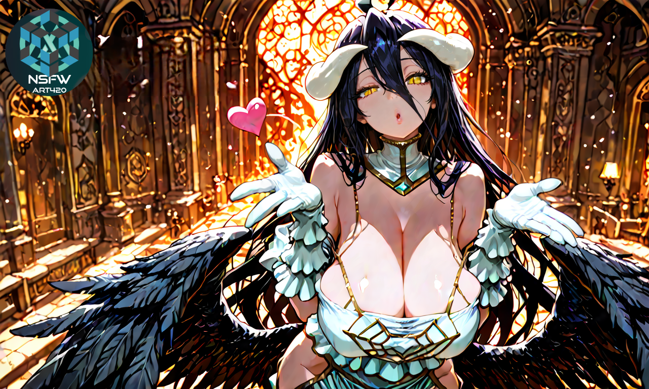 Dark Angel Fantasy Digital Art Albedo Lewd bundle