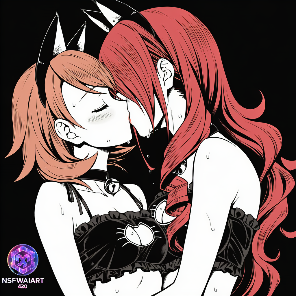 Catgirl Couple Kiss Digital Art- Takeba Yukari & Kirijou Mitsuru NSFW bundle 