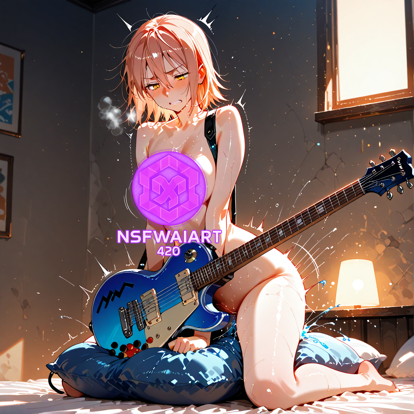 Anime Guitar Girl Digital Art- Haruko Haruhara (Freebie)