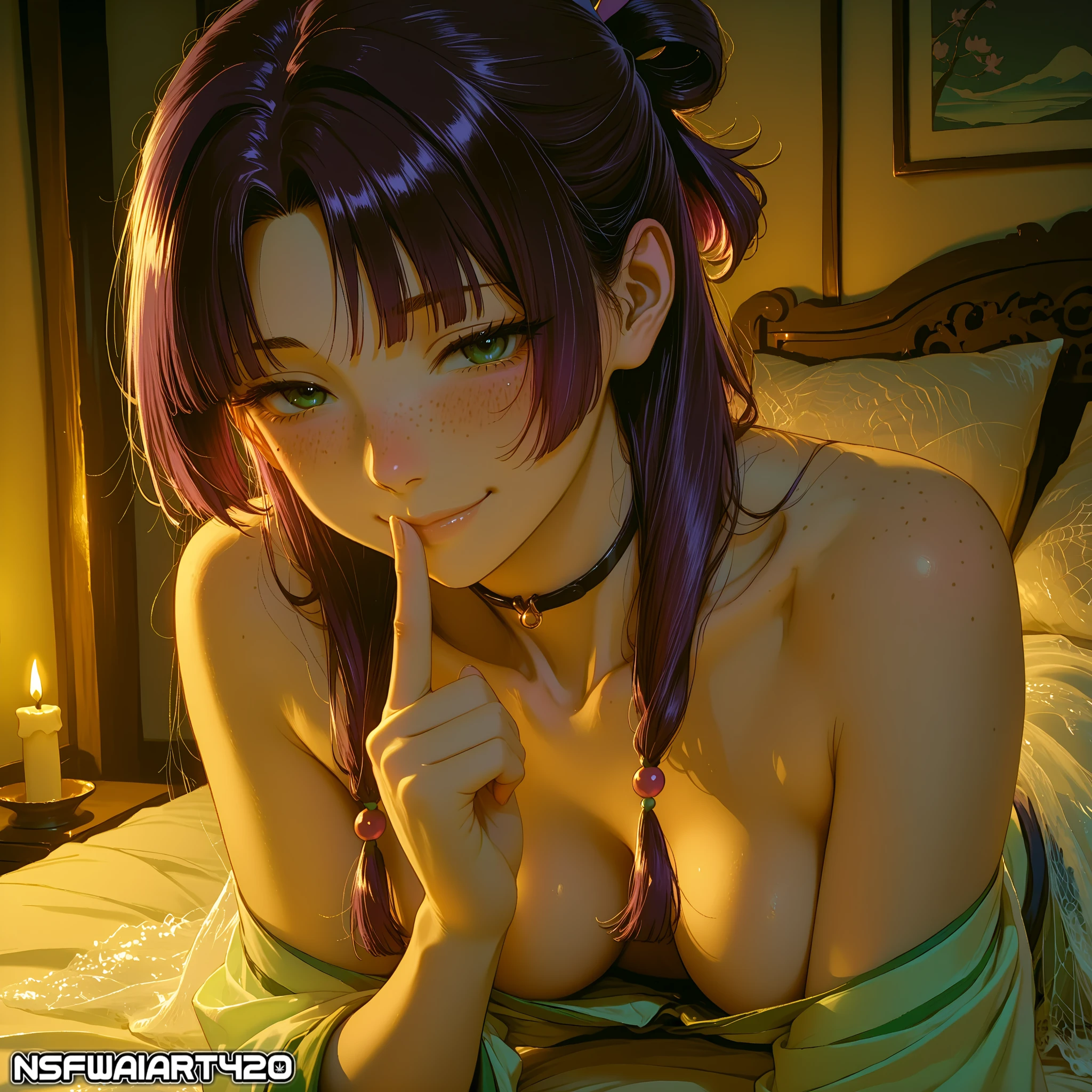 Moonlit Onsen Beauty Digital Art-Maomao