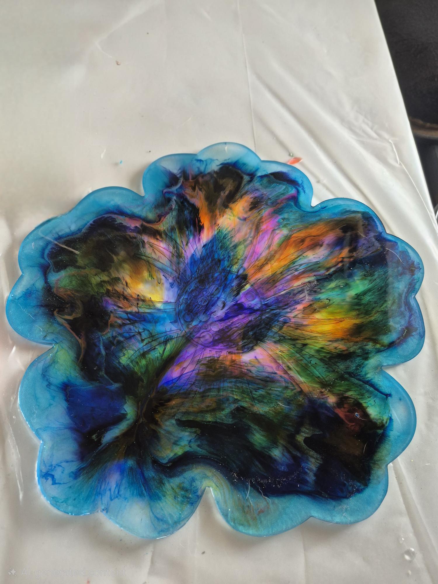 Resin Art Flower-Shaped Tray
