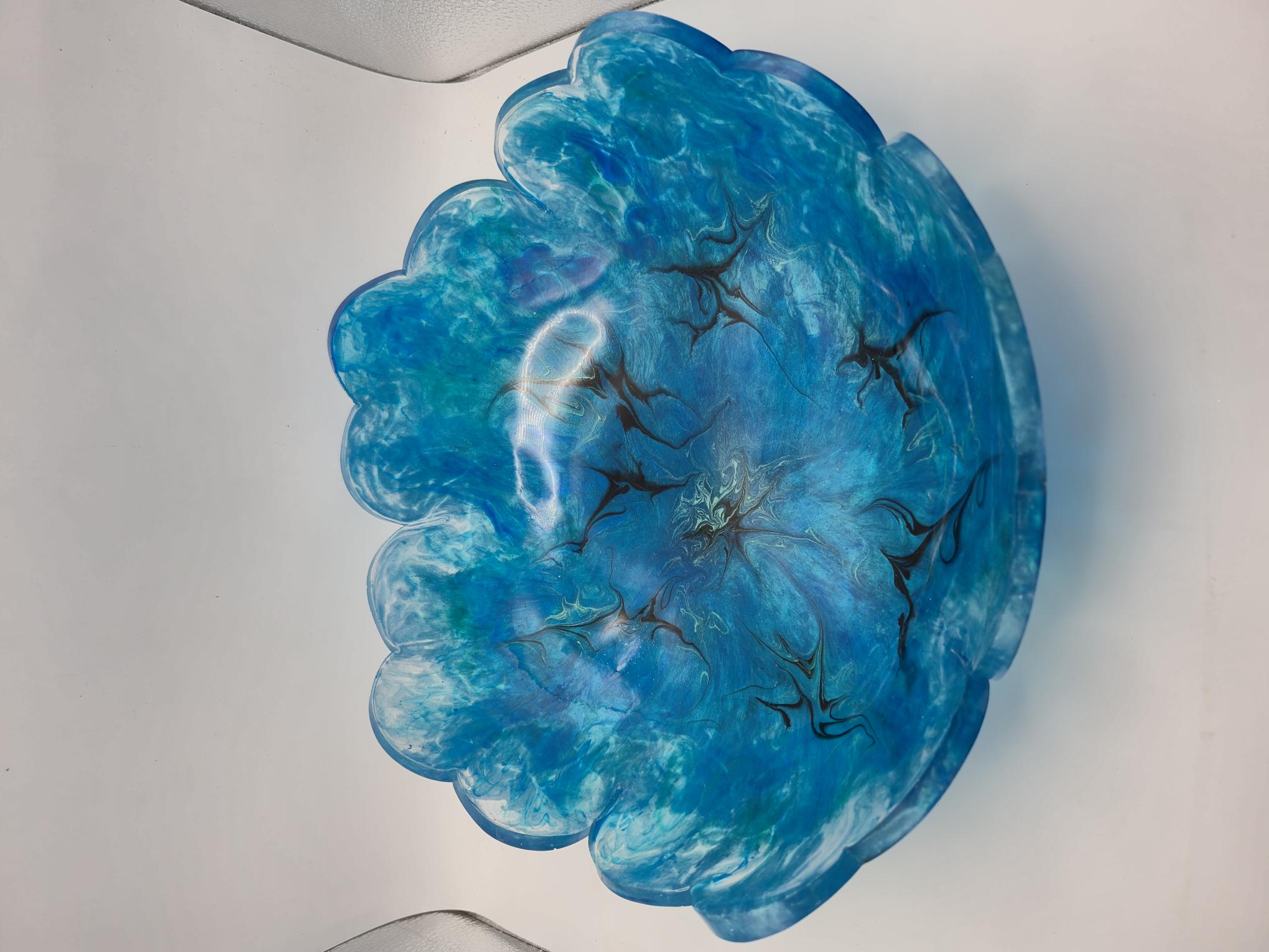 Blue Marble Resin Bowl
