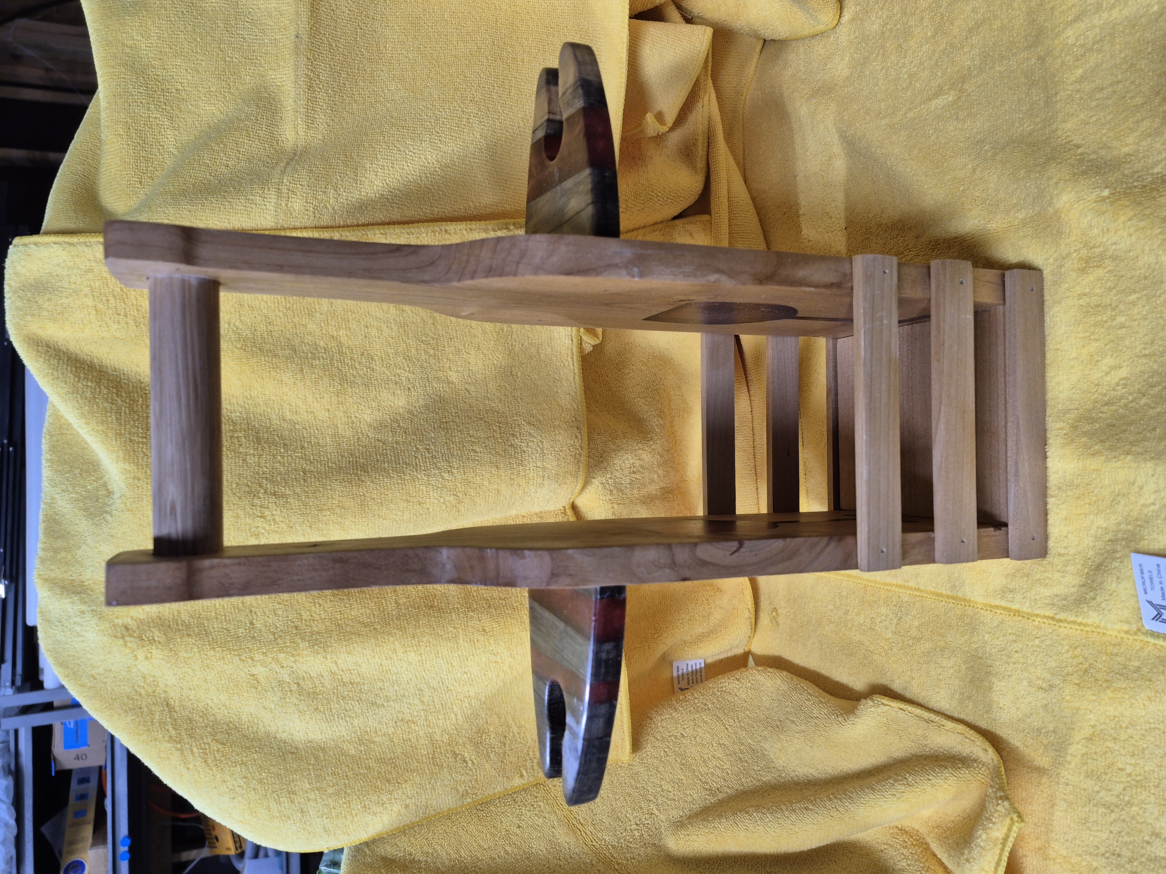 Wooden Wine Bottle and Glass Holder