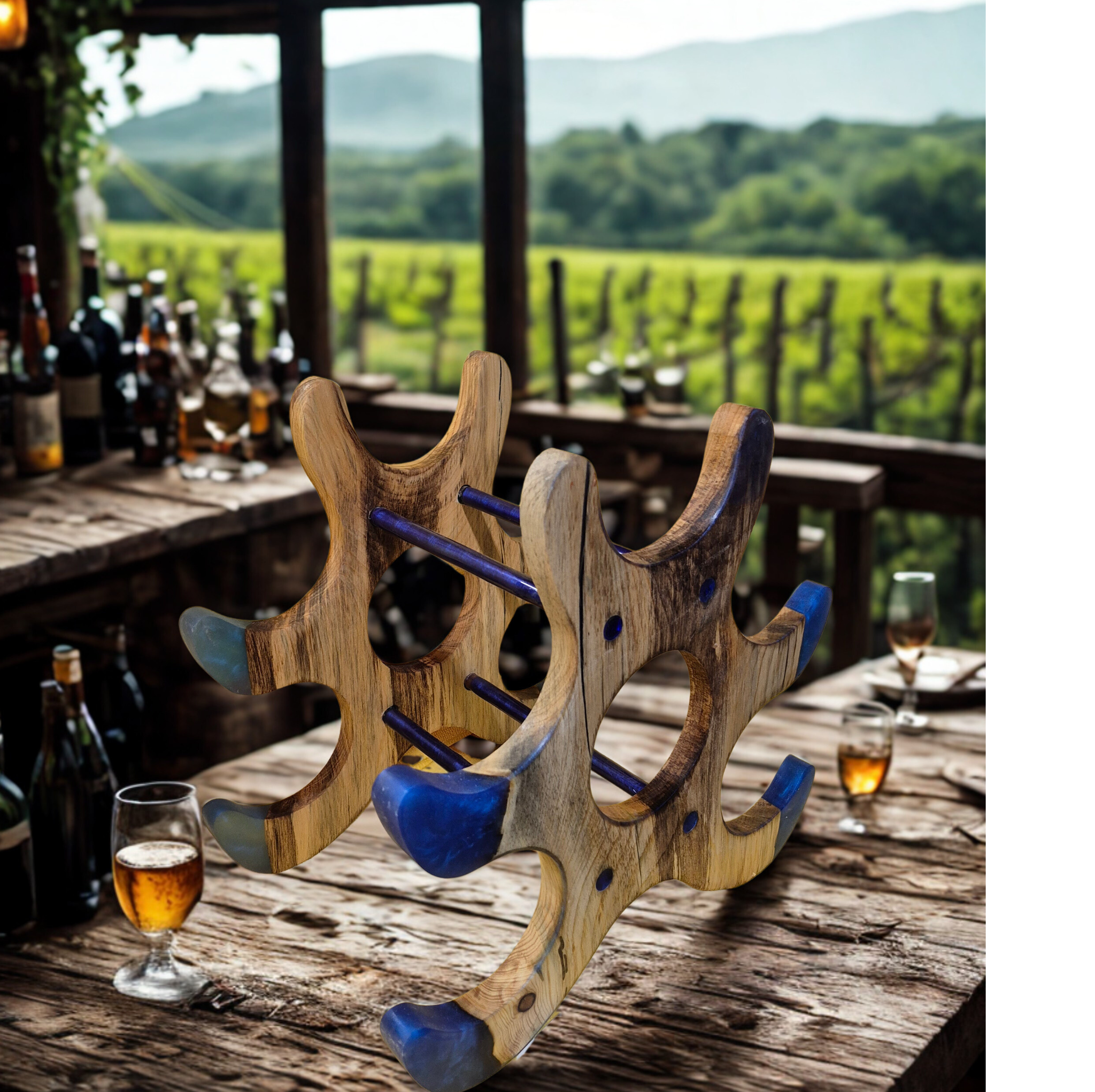 Resin - Wooden Wine Rack