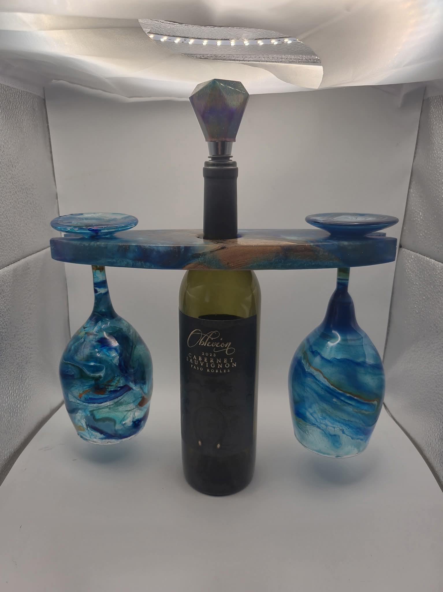 Resin & Wood Wine Bottle Holder