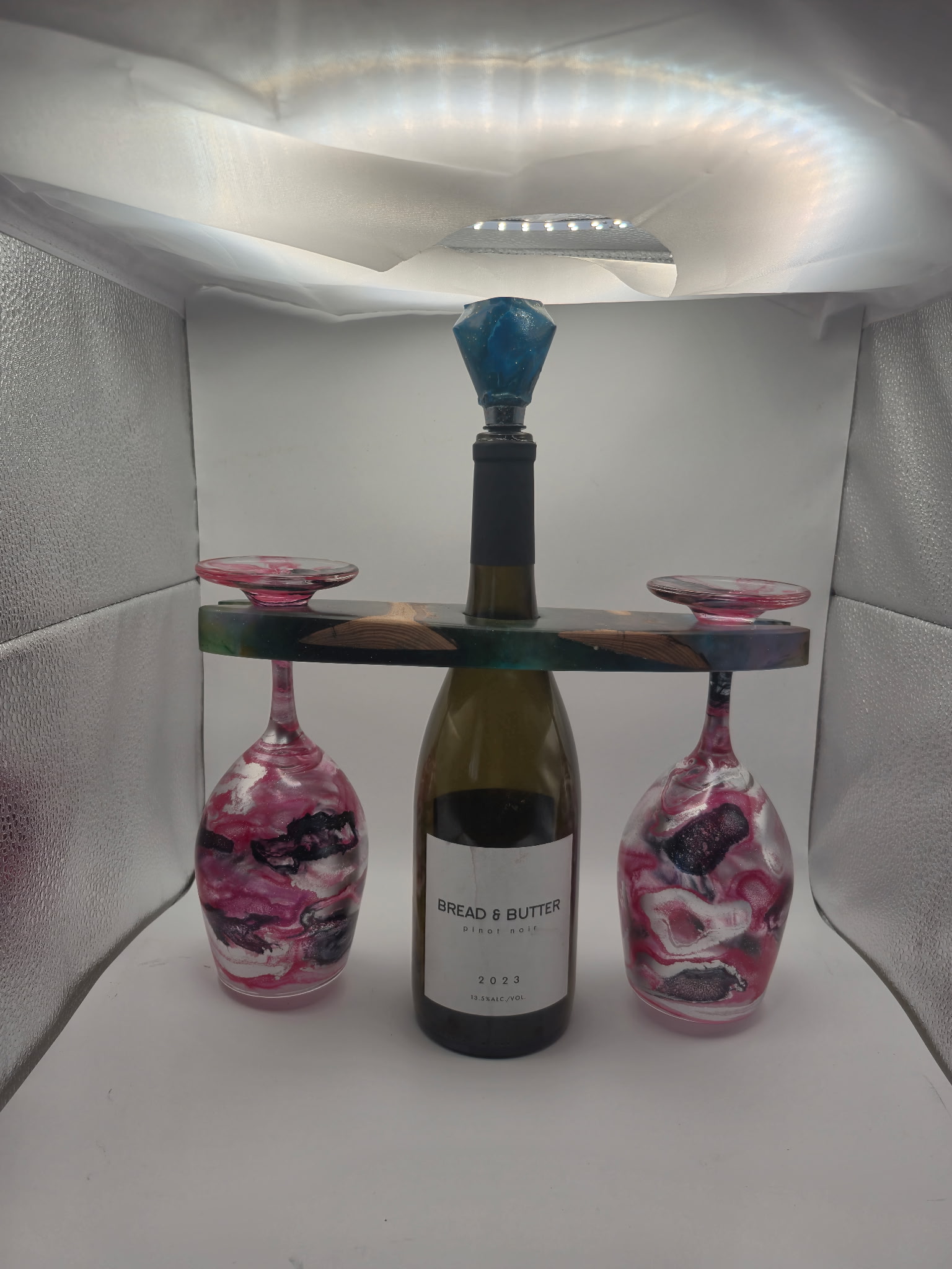 Resin & Wood Wine Bottle Holder