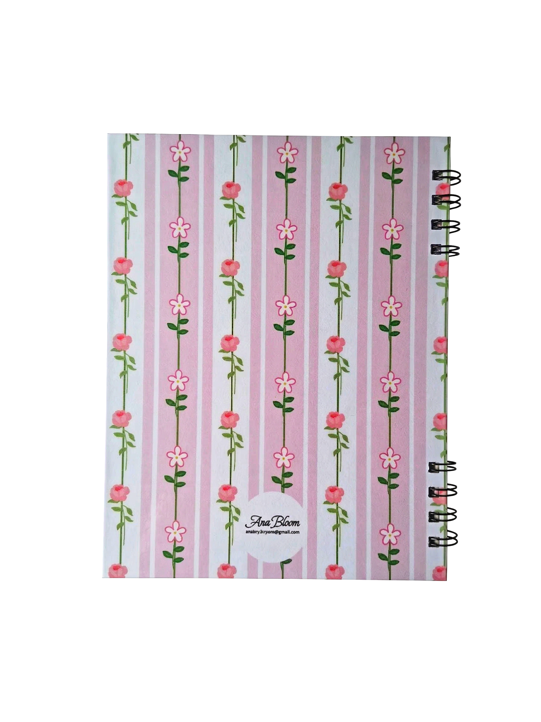 Ana Bloom Hardcover Spiral Notebook (7" x 9")