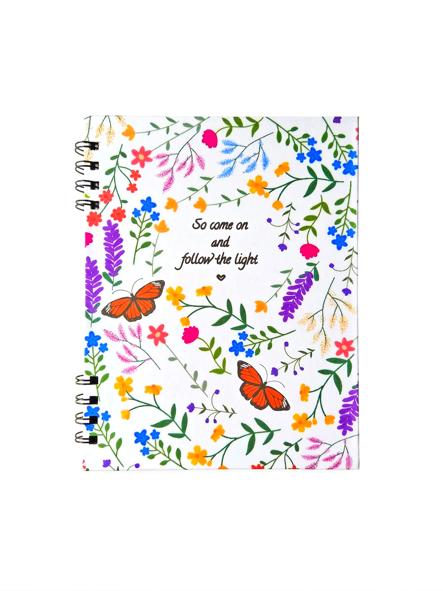 Follow The Light Hardcover Spiral Notebook (7" x 9")