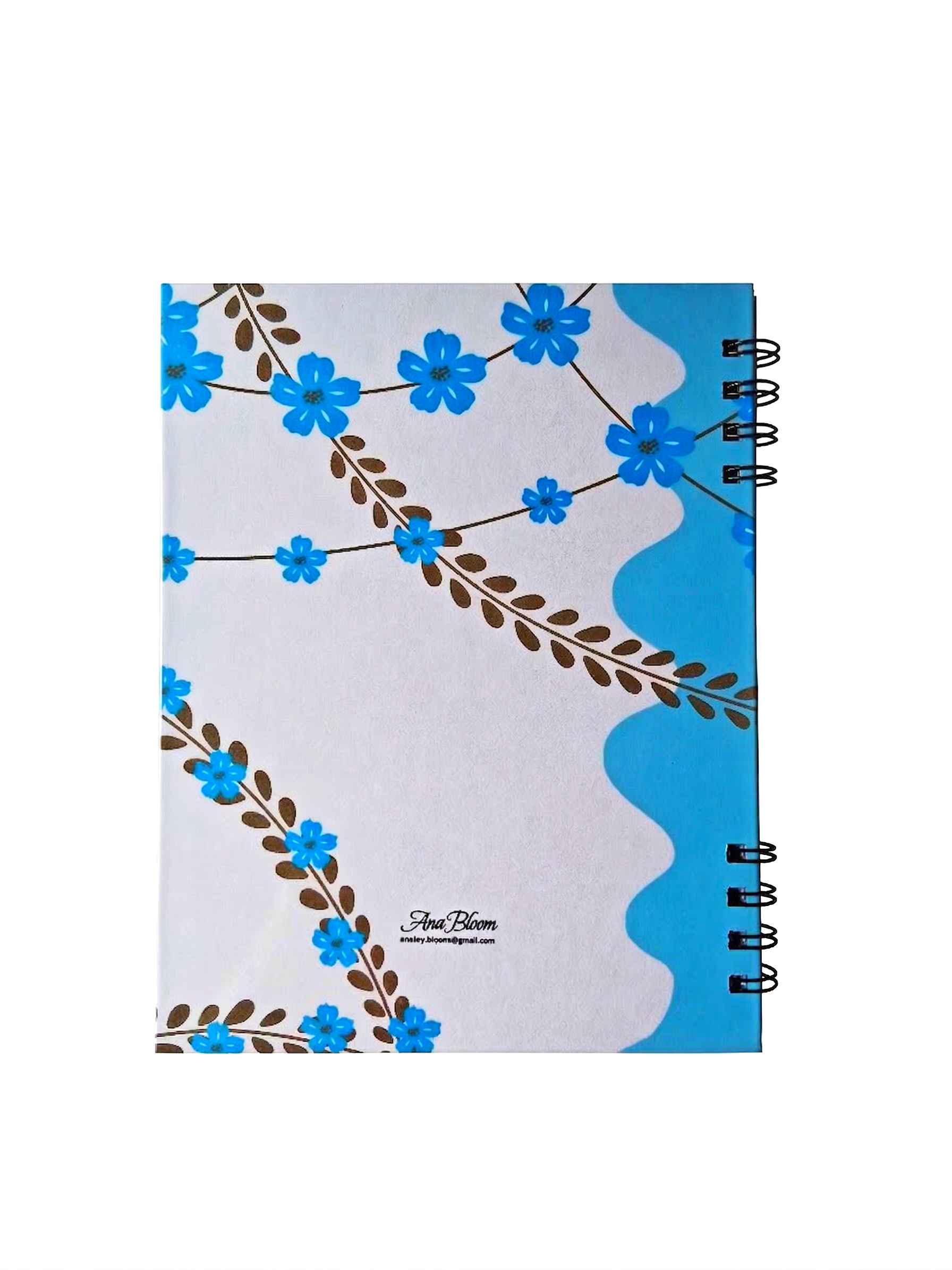 Azure Bloom Hardcover Spiral Notebook (7" x 9")