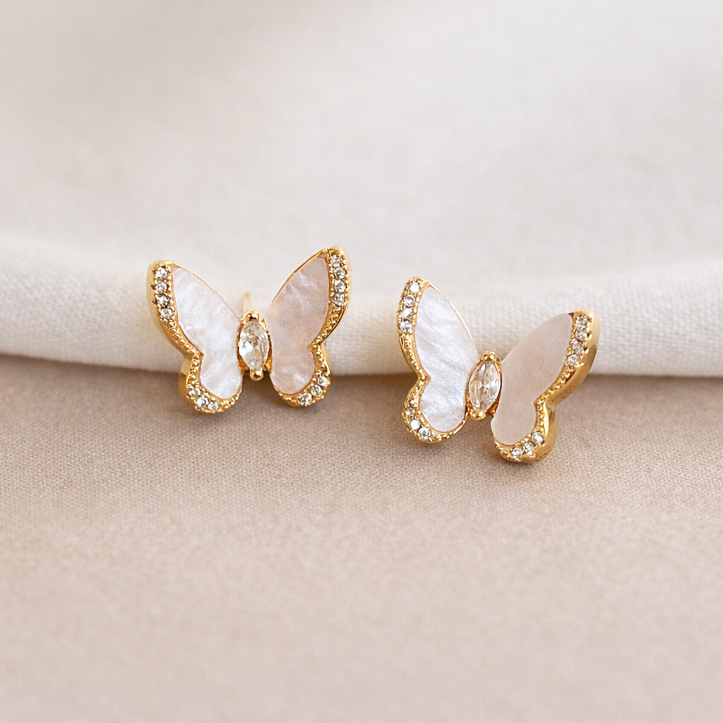 Brinco Borboleta Madrepérola 