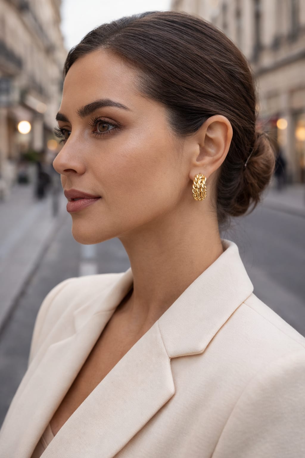 Brinco argola trançado