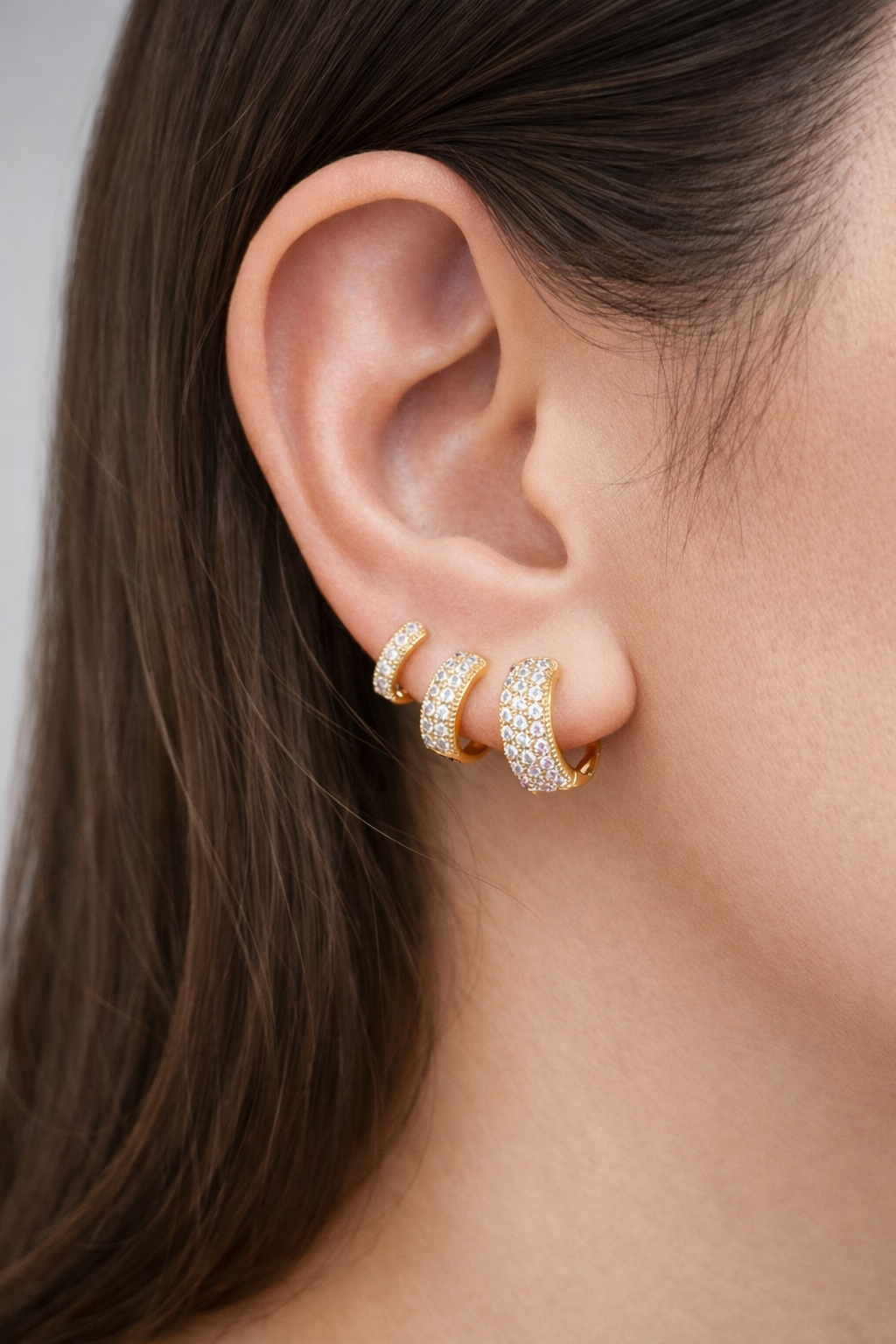 Brincos Trio Cravejado