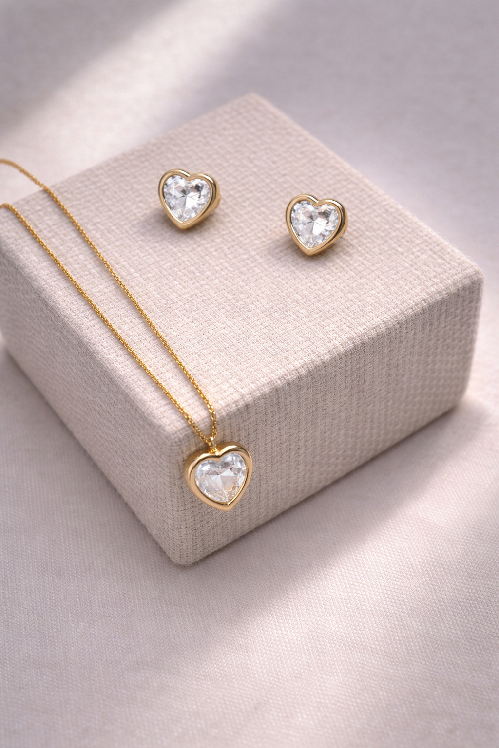 Conjunto Cristal Coração 