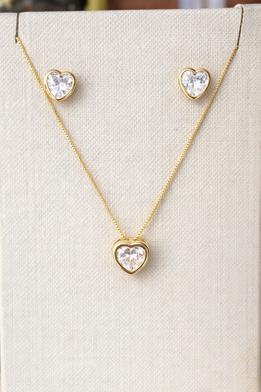 Conjunto Cristal Coração 