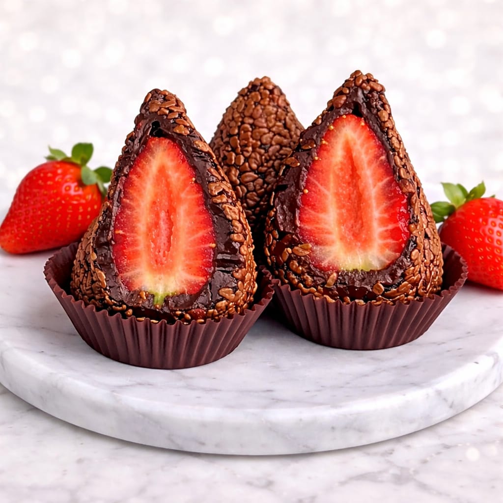 BRIGADEIRO COXINHA DE MORANGO