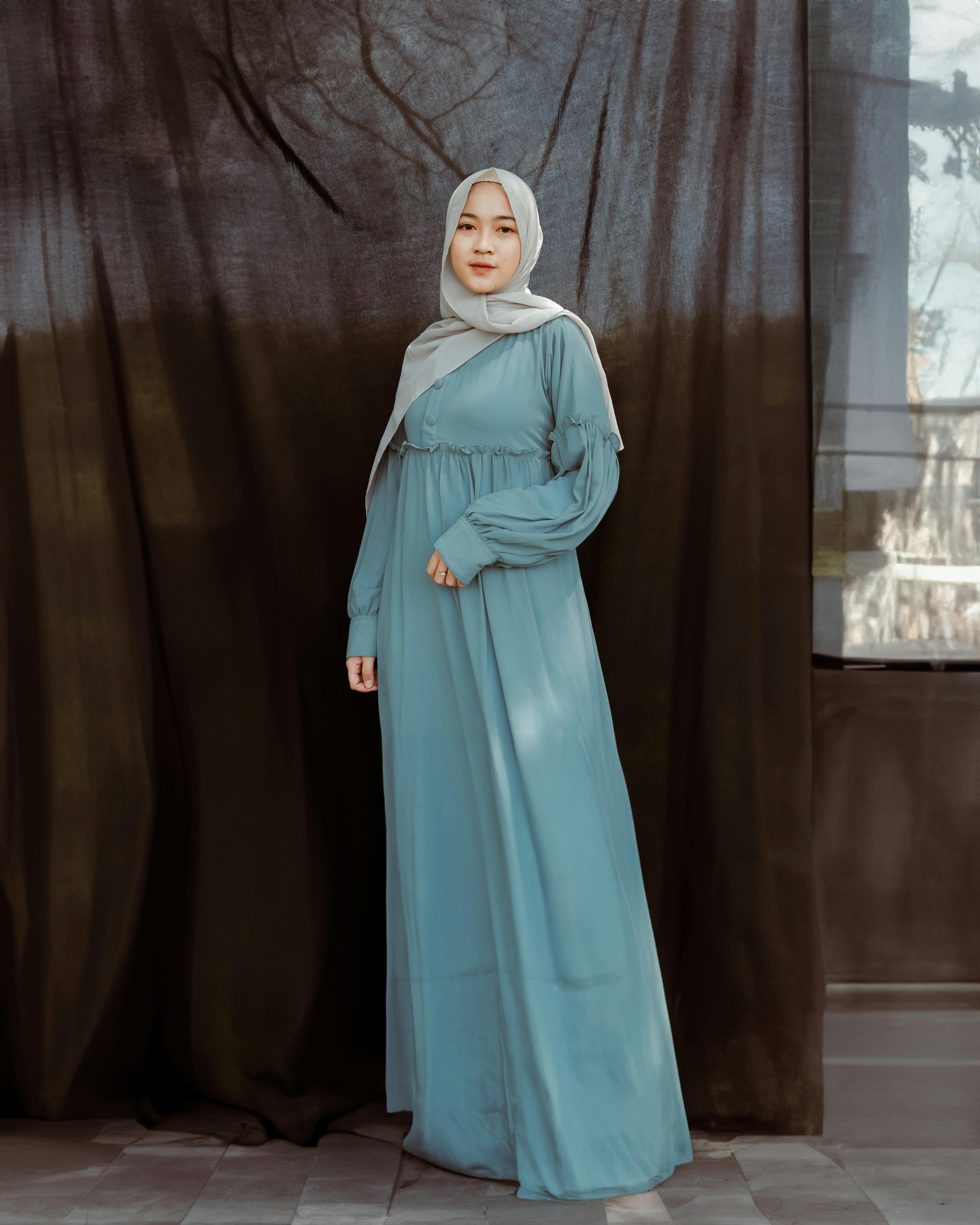 Elegant Blue Abaya