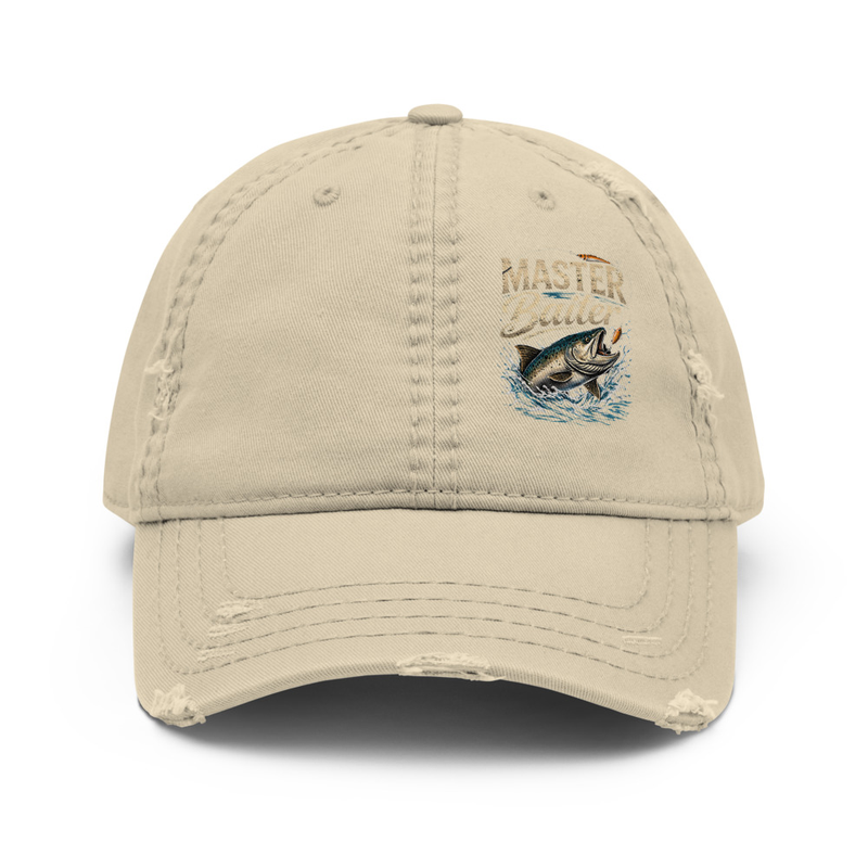 Master Baiter Distressed Dad Hat – Fish Gear Apparel