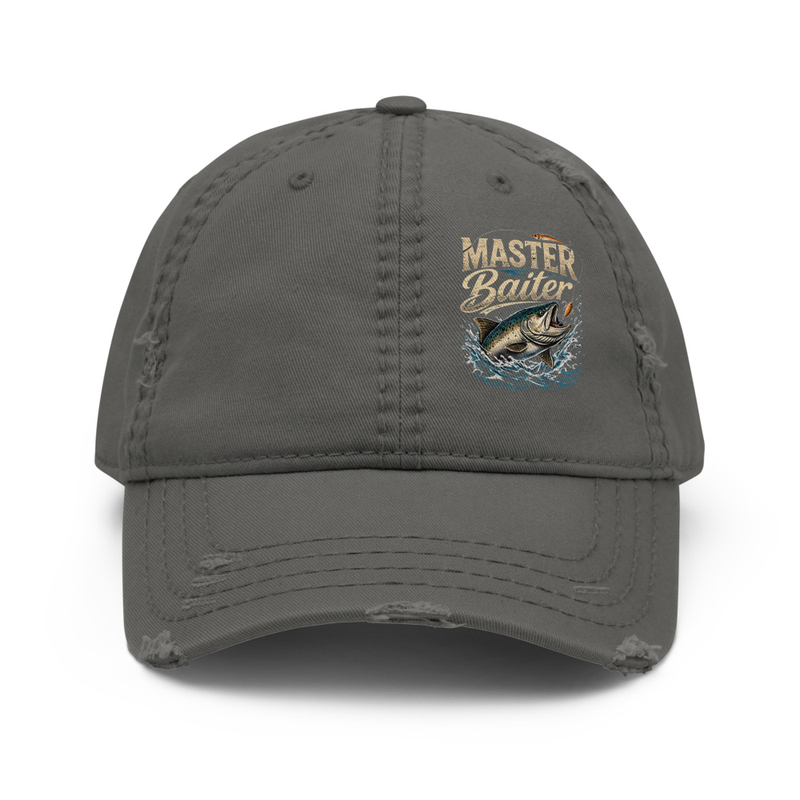Master Baiter Distressed Dad Hat – Fish Gear Apparel