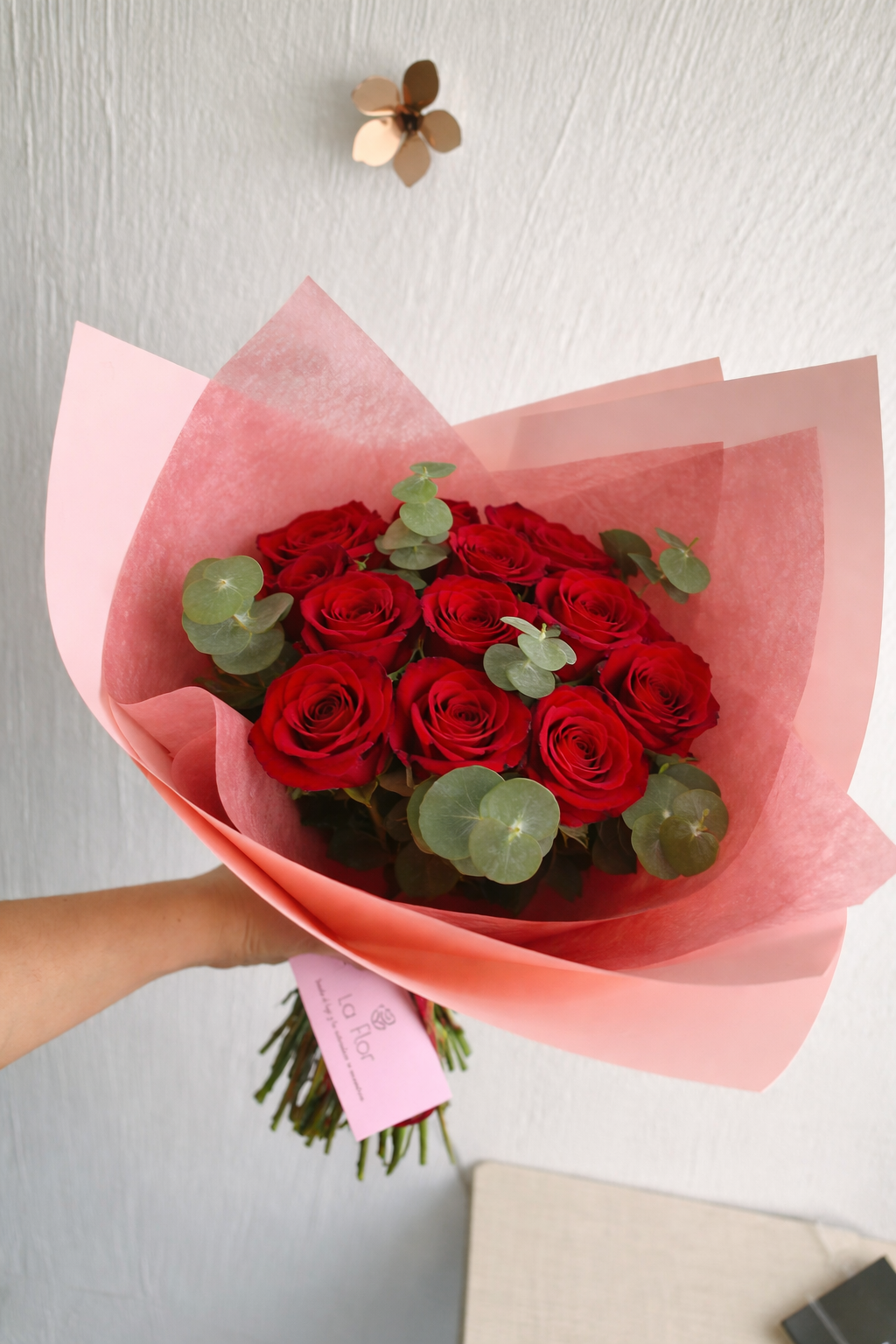 Ramo De 12 Rosas Rojas Frescas