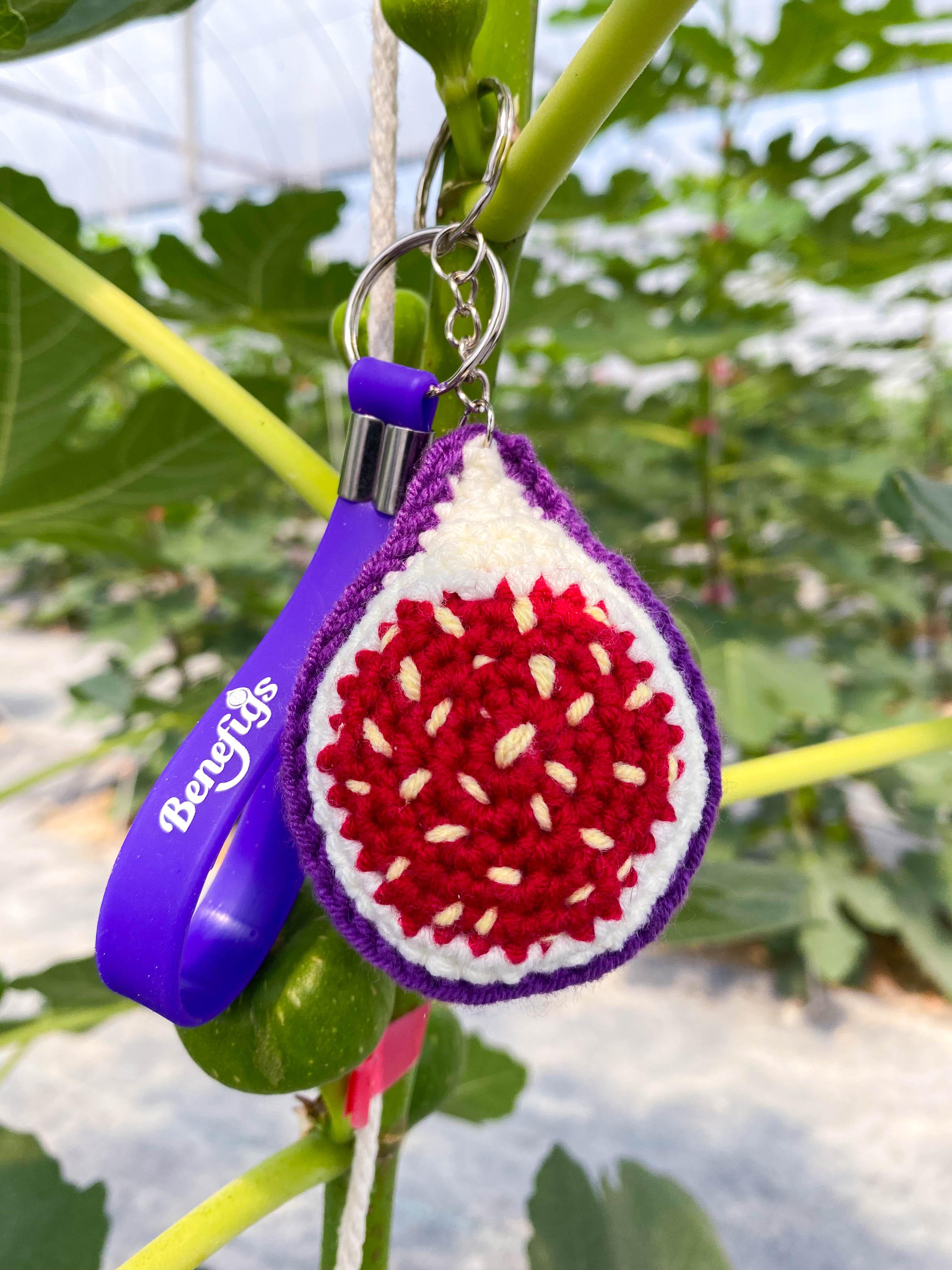 Handmade Crochet Fig Keychain